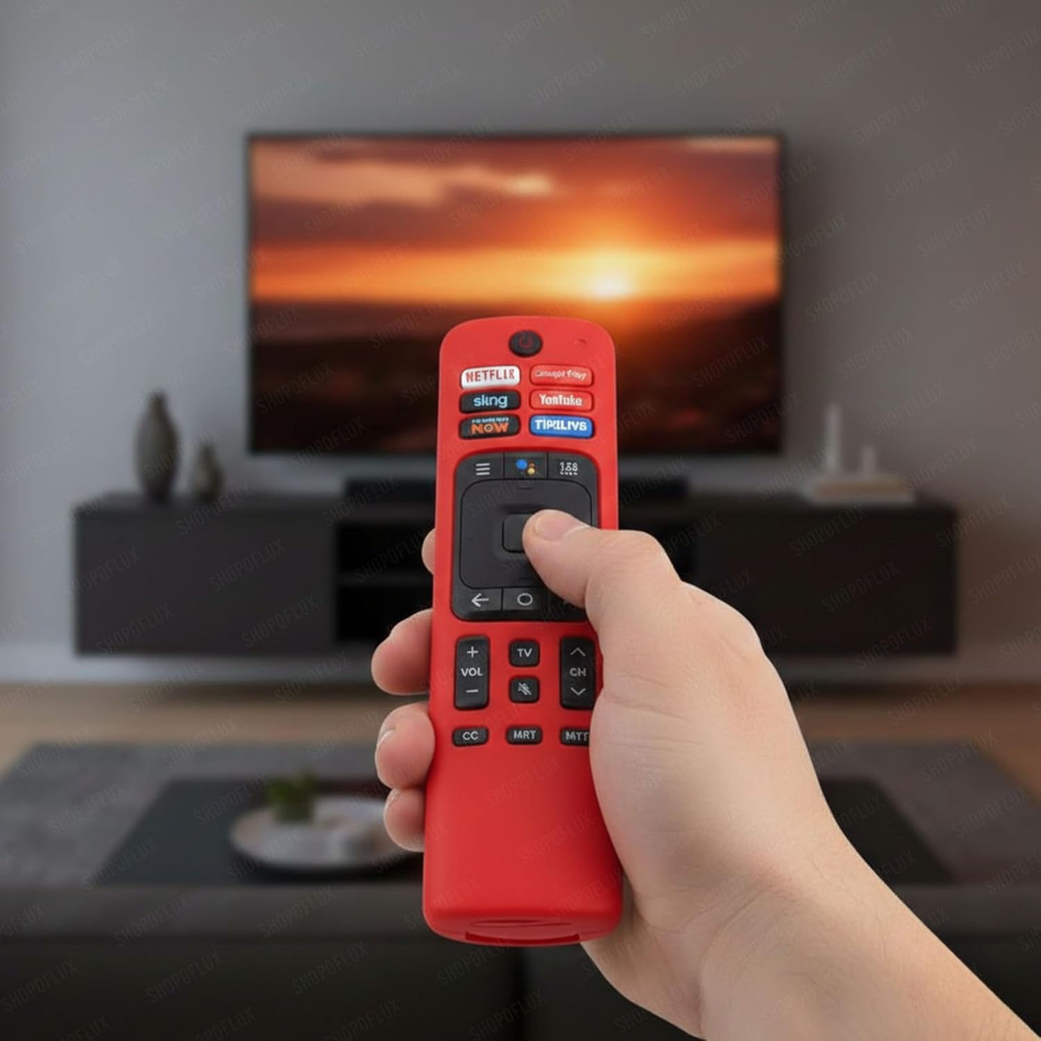 SHOPOFLUX Silicone TV Remote Cover Compatible with Hisense Smart TV Remote [Remote NOT Included] (RED) Shopoflux