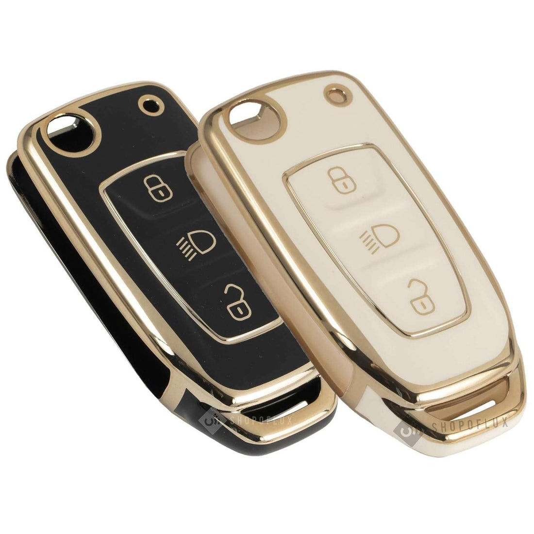 Shopoflux® TPU Key Cover Compatible with Tata Tiago | Nexon | Altroz | Safari | Storme | Zest | Bolt | Tigor | Punch | Hexa 3 Button Flip Key