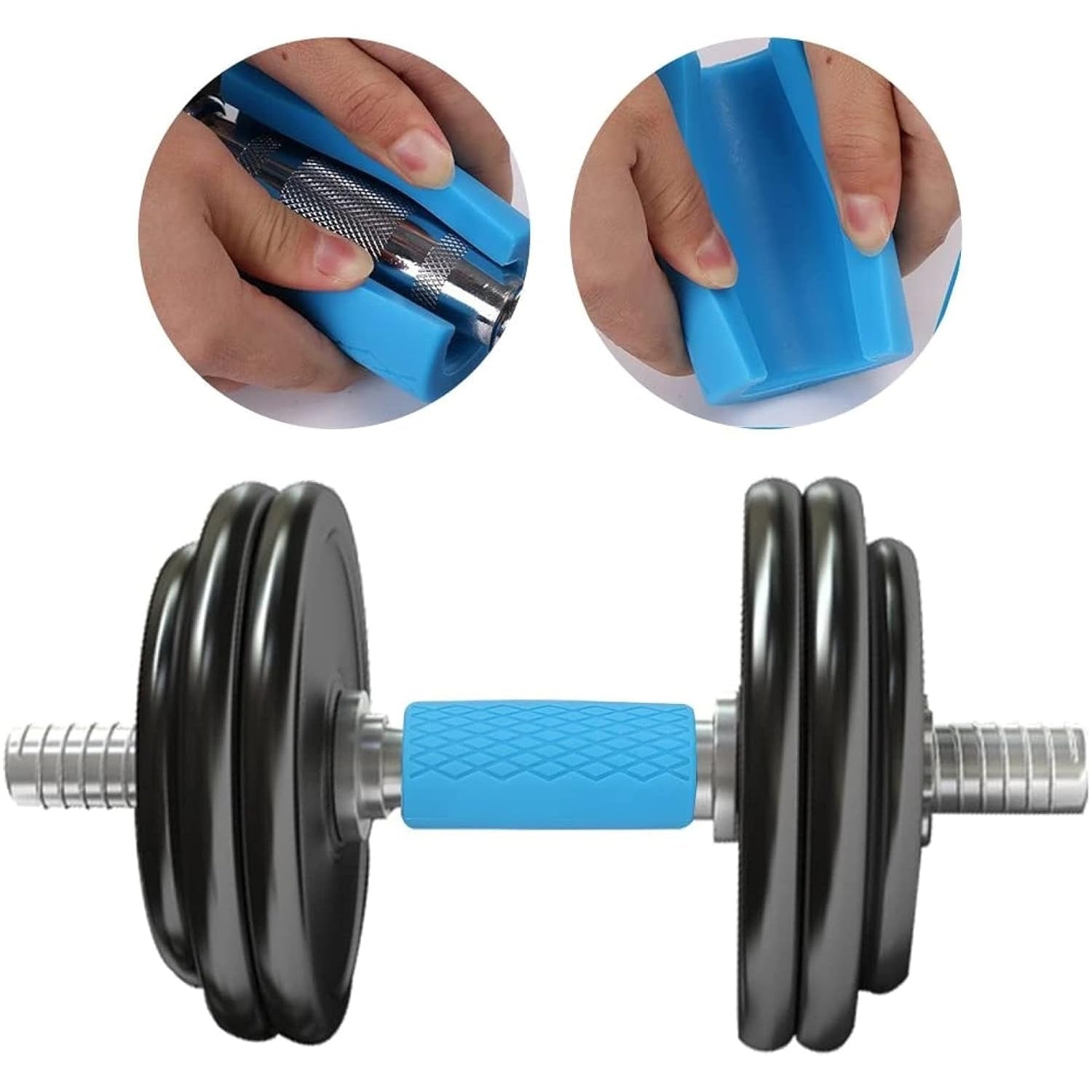 SHOPOFLUX Silicon Gym Dumbbell And Barbell Grips|Fat Bar Grip Fit Standard Barbell, Dumbell Handles, Bicep, Pull Up Bar, Rope Grips For Weight Lifting Fitness Training Pack Of 2
