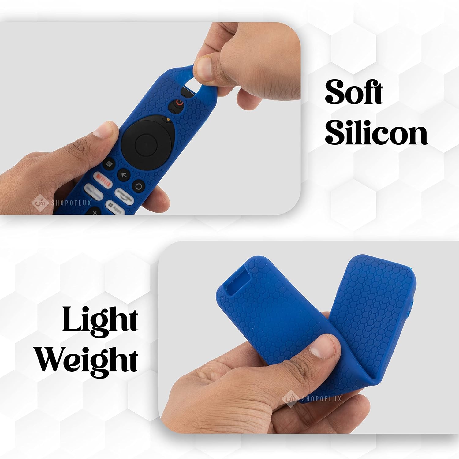 SHOPOFLUX Silicone Remote Cover Compatible with Redmi 4k Ultra 43 inch, Xiaomi OLED Series 55 inch, Xiaomi 5A Series 32/40/43 inch TV (Blue) Shopoflux