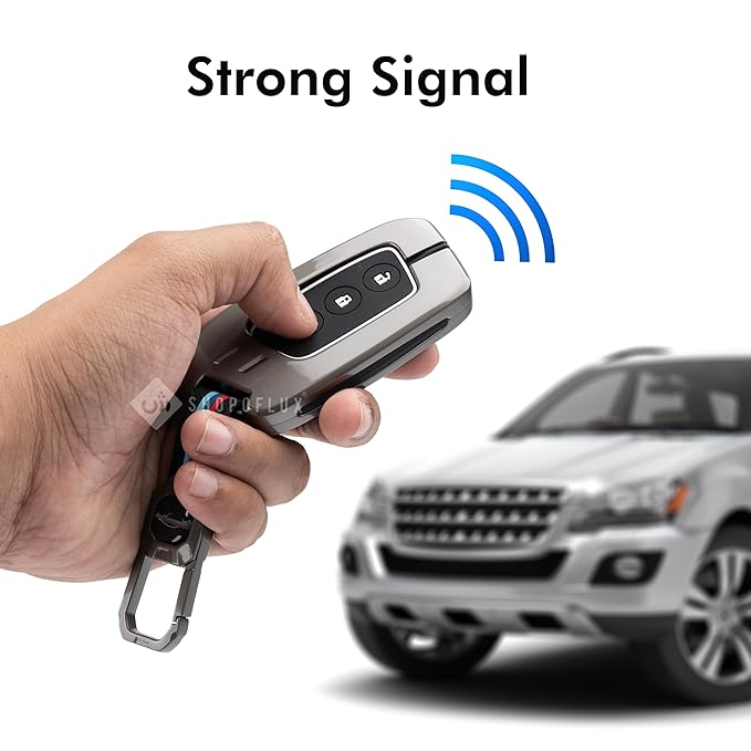 SHOPOFLUX Metal Car Key Cover Compatible for MG Hector 3 Button Smart Key - Black