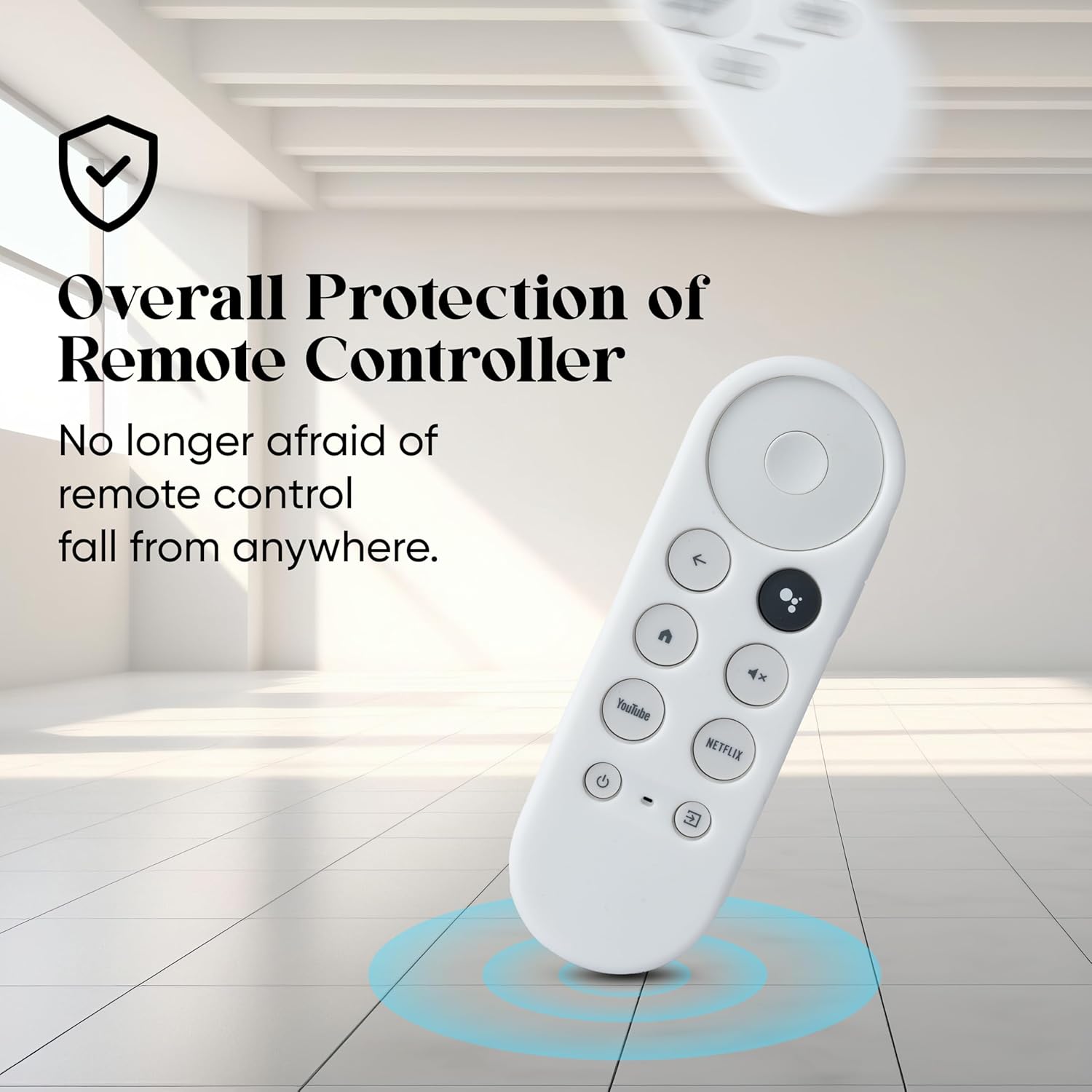 Shopoflux Silicone Full Wrap Remote Case Compatible with Google Chromecast Tv Voice Remote Protective Cover (White) (Copy) Shopoflux