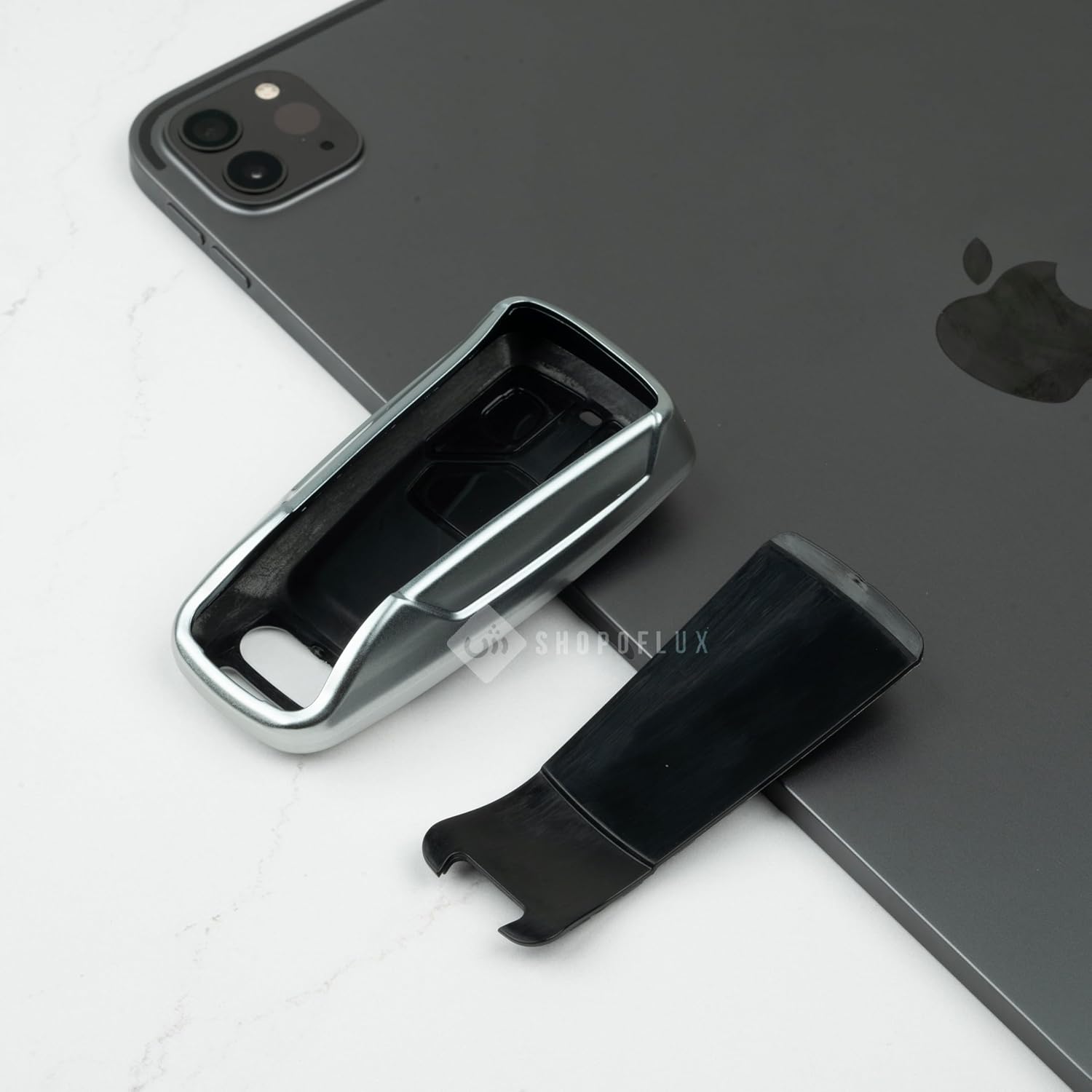 SHOPOFLUX TPU Leather Car Key Cover Compatible for Audi Q5, A5, A8, Q7, A4, A6 3 Button Smart Key