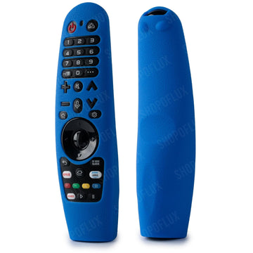 Shopoflux Silicone Full Wrap Case Compatible with LG AN-MR19BA AN-MR600 Magic Remote with Lanyard [Remote Not Included] (Blue)