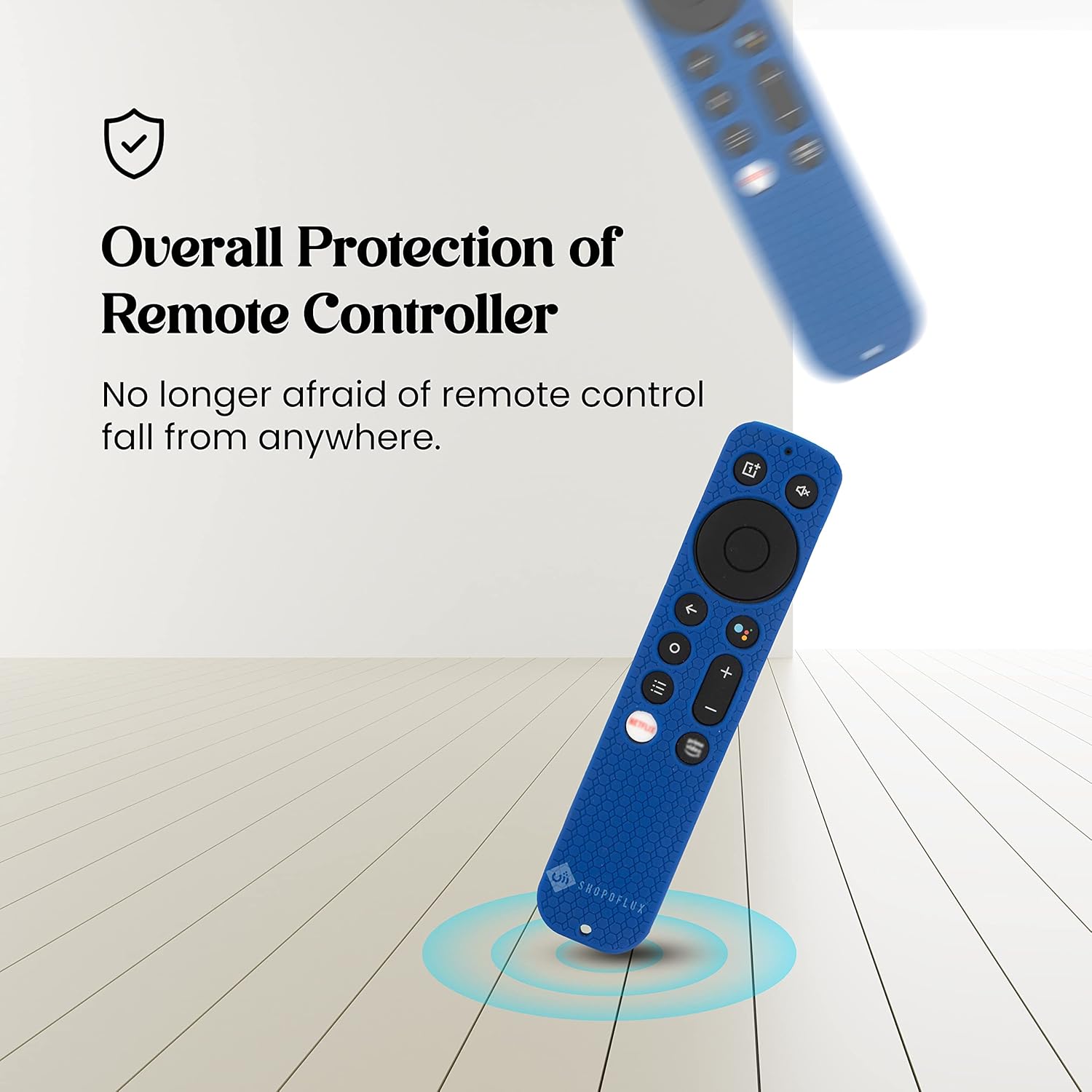 SHOPOFLUX Silicone Remote Cover Compatible with Oneplus Q Series/U Series / Y1S / Y1S Edge Smart LED TV Remote (Blue) Shopoflux