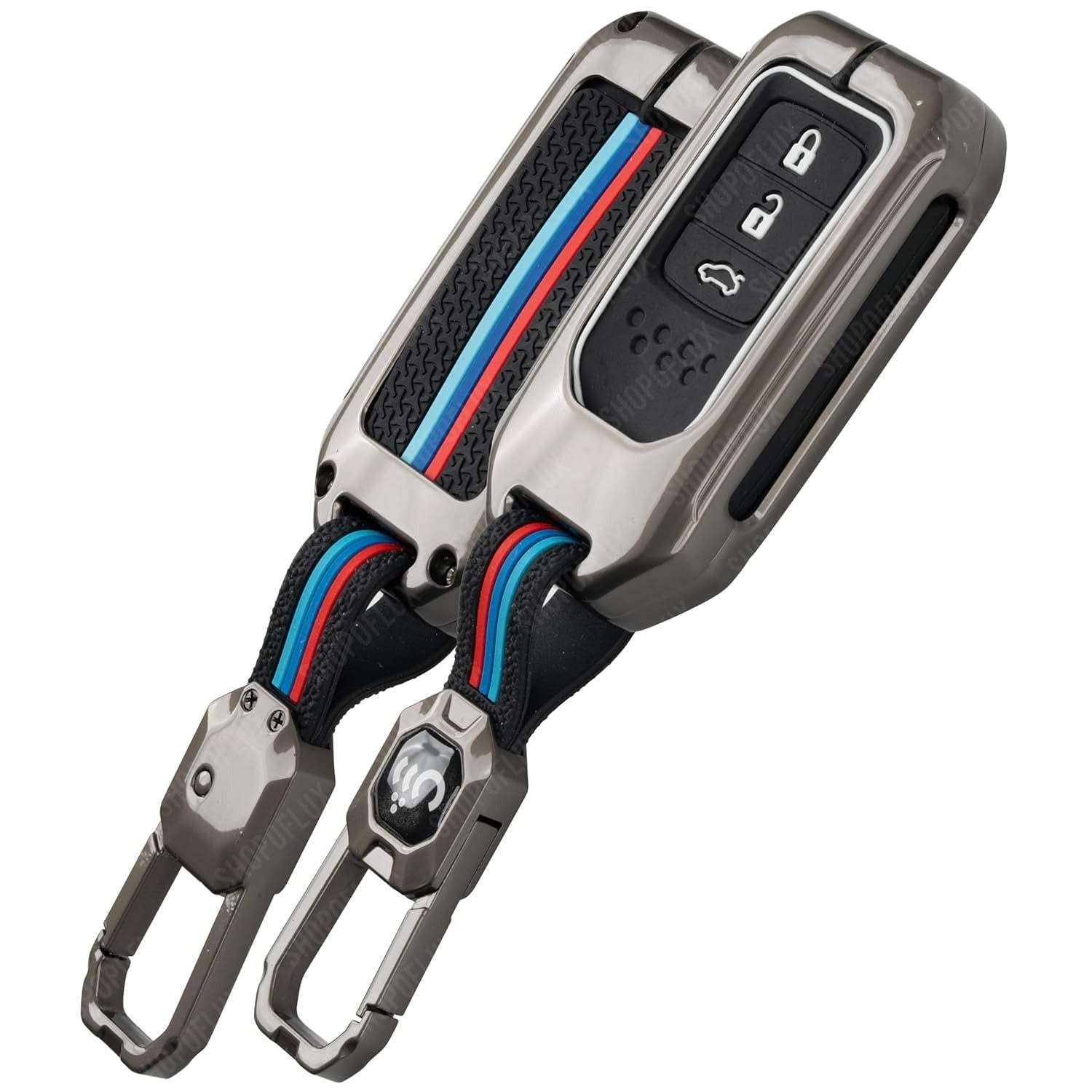 SHOPOFLUX Metal Key Cover Compatible for Honda Elevate | City | Amaze | WRV | CRV | Jazz | 3 Button Smart Key
