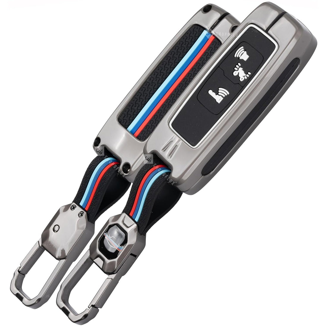 SHOPOFLUX Metal Key Cover Compatible with Honda Activa | Dio H-Smart Black