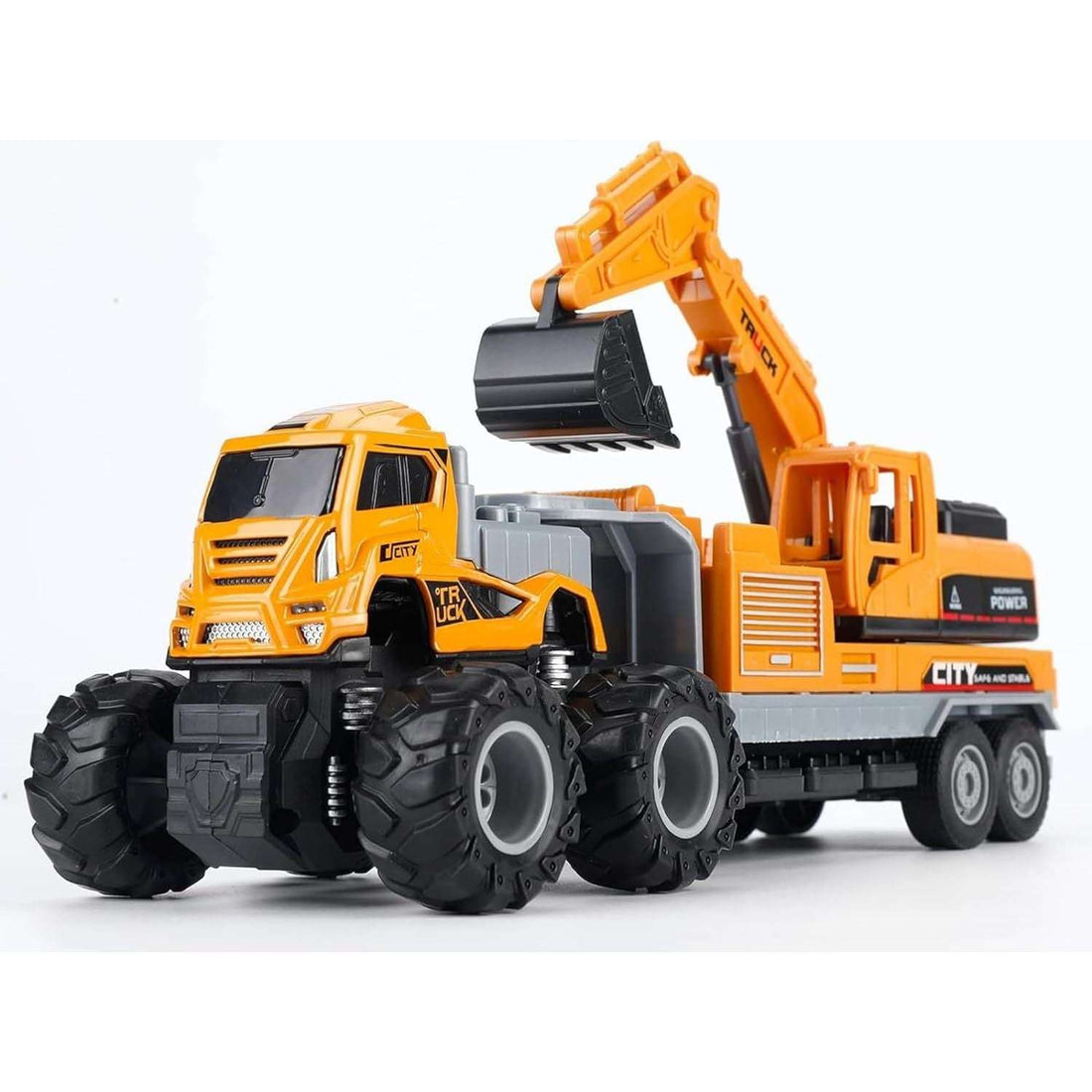 SHOPOFLUX Diecast Excavator Truck Toy | Durable Alloy Construction Bulldozer Toy | Friction-Powered 1:43 Scale Truck for Kids | Realistic Play and Collectible Model | Unbreakable ABS Design