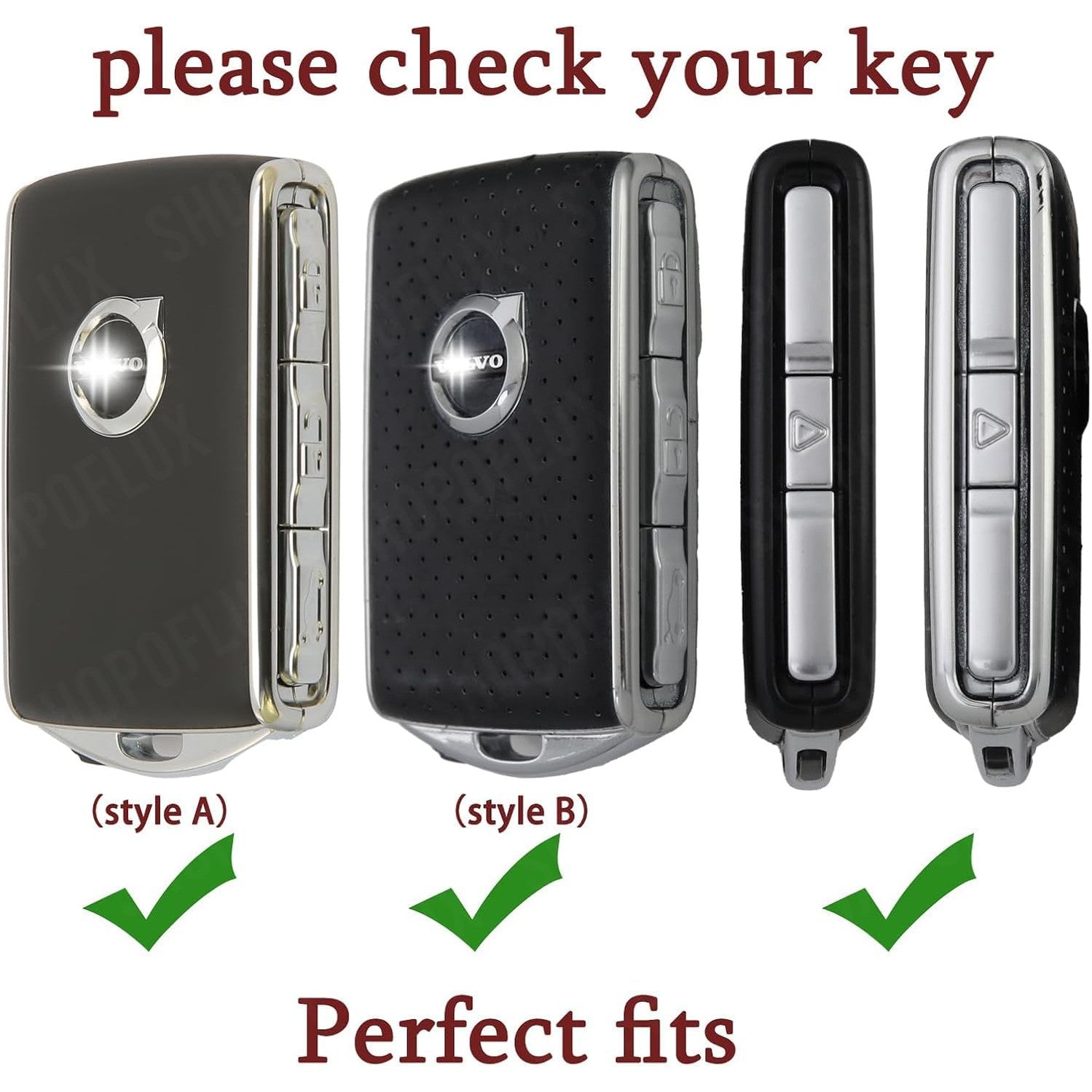 SHOPOFLUX Metal Car Key Cover Compitable for XC40, XC60, XC90, S60, S90, V60, V90, C40 4 Button Smart Black Shopoflux