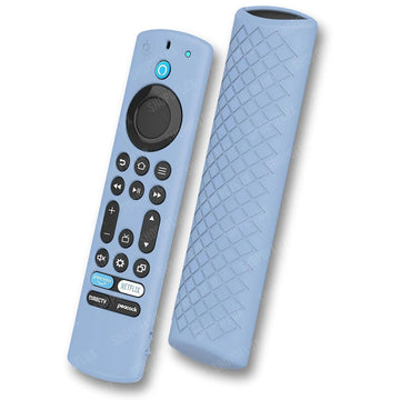 SHOPOFLUX Silicone Tv Remote Cover Compatible with Amazon Basics Smart LED TV Remote Protective Cover (Sky Blue)