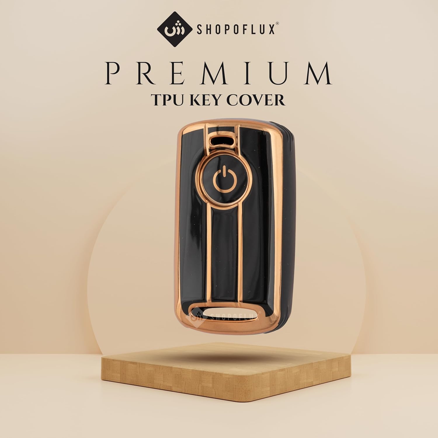 SHOPOFLUX TPU Key Cover Compatible with Yamaha Aerox 2024 Black