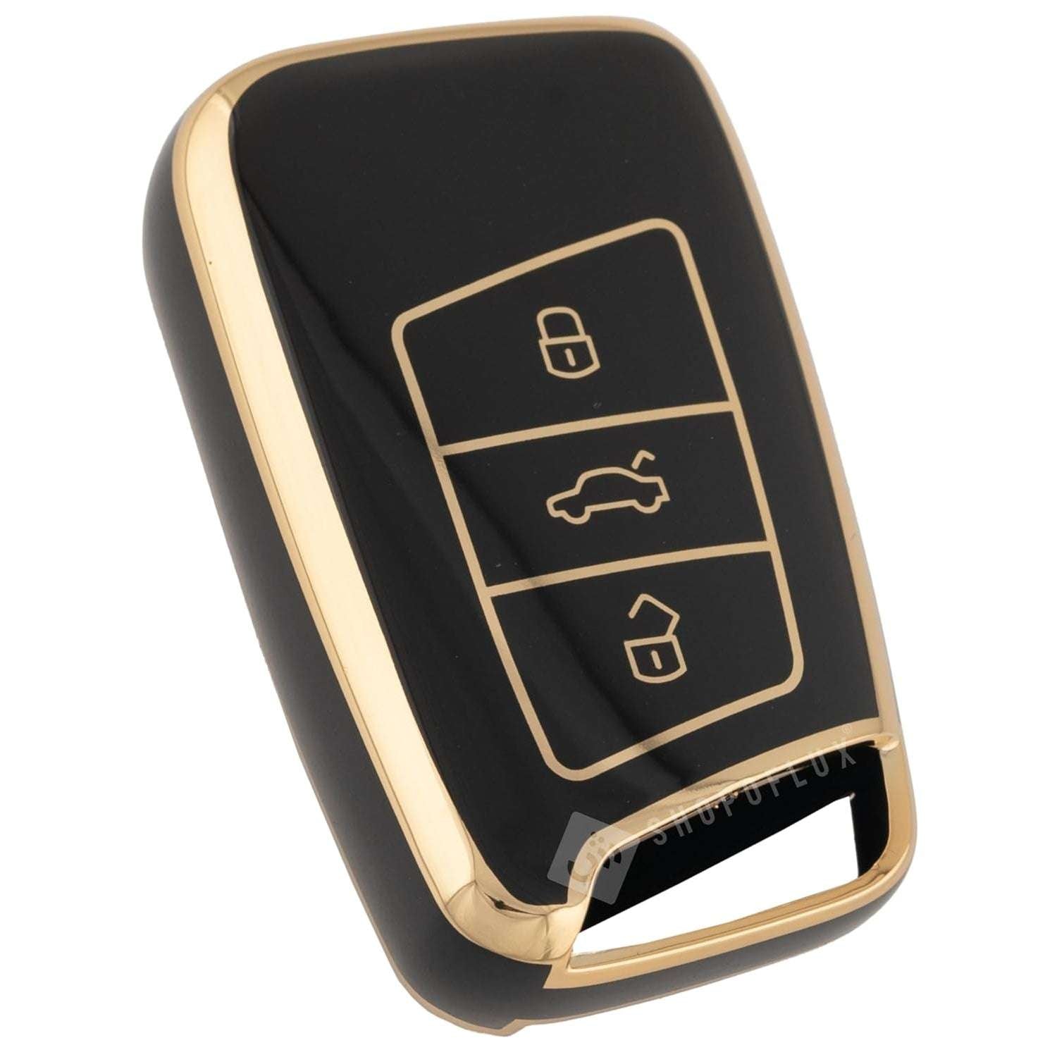SHOPOFLUX TPU Car Key Cover Compatible for Skoda Octavia, Slavia, Kodiaq, Kushaq 3 Button Smart Key
