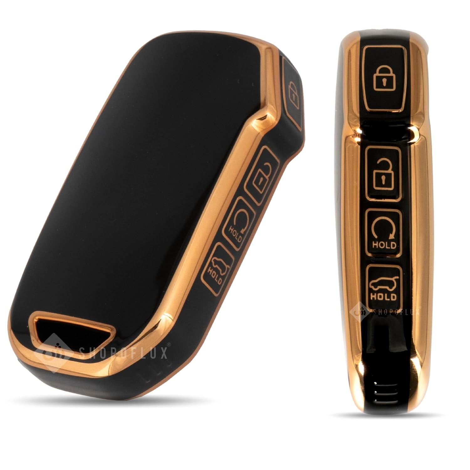 SHOPOFLUX TPU Key Cover Compatible with Kia Seltos 2024 2023 Facelift HTX | Carens X Line | Sonet Facelift 4 Button Smart Key