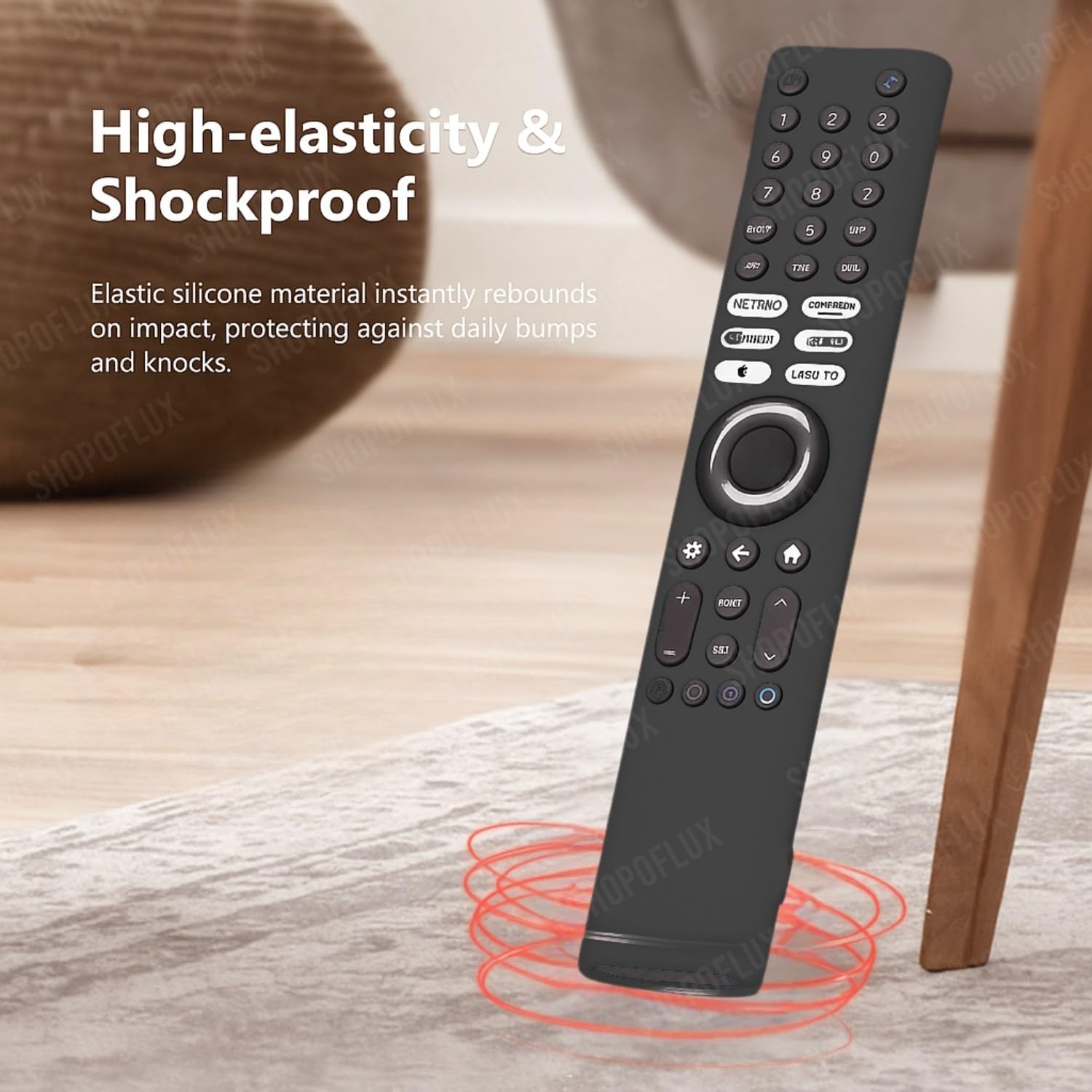 Shopoflux Silicone TV Remote Cover 'Compatible with' Xiaomi Mi Tv FX Series Remote XMRM-21 Protective Case (Black) Shopoflux