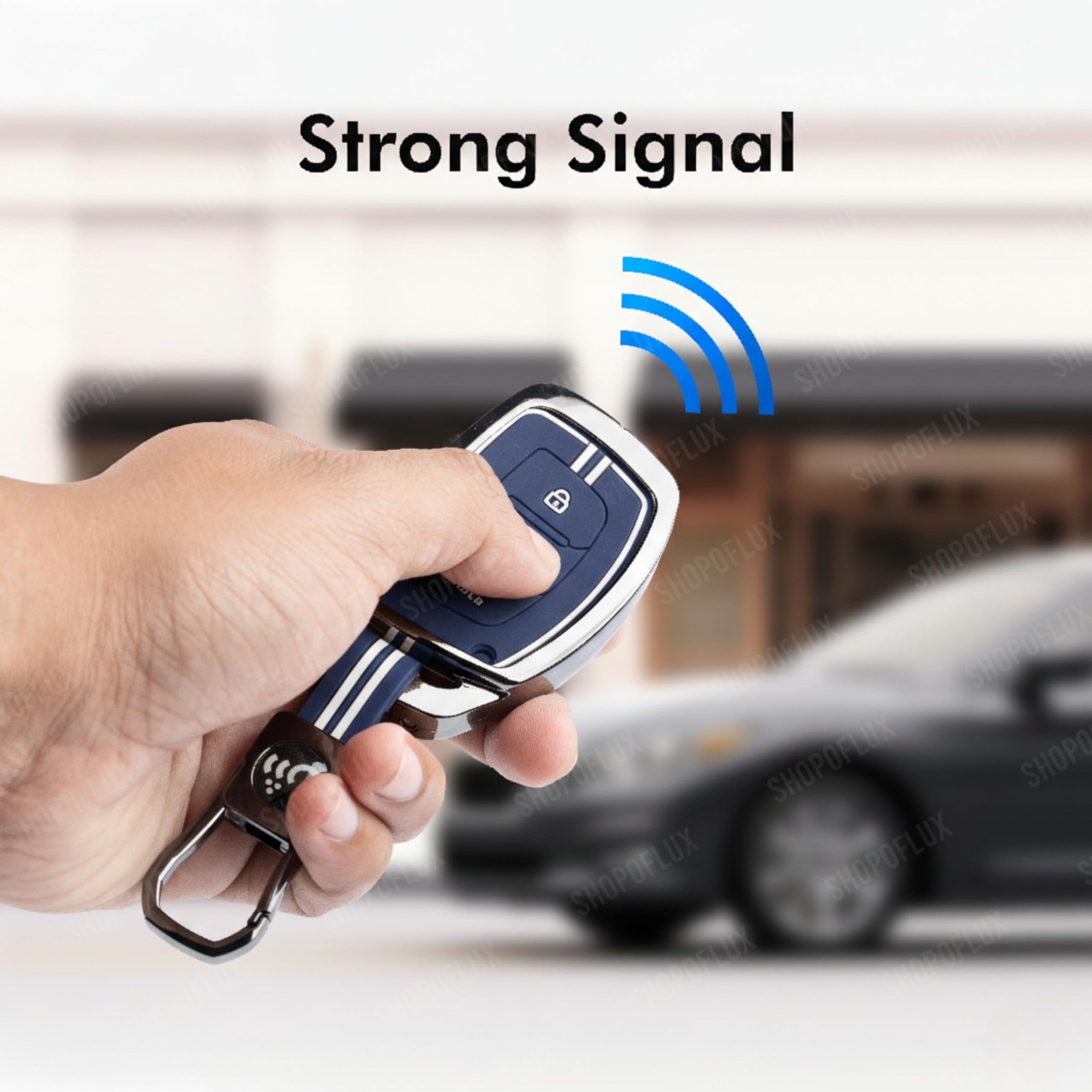 SHOPOFLUX Key Cover for Hyundai Grand i10 NIOS Asta | Venue | i20 | Aura | Exter | Creta | Elantra 3 Button Smart Key Only (Metal Blue Silicone) Shopoflux