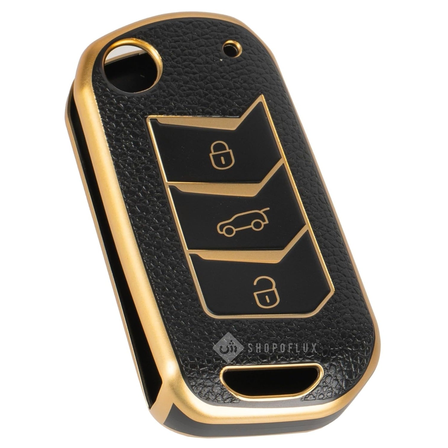 SHOPOFLUX TPU Leather Key Cover Compatible with Mahindra Scorpio N | 3XO | XUV 300 | Marazzo | XUV 700 | XUV 400 ev | Bolero | Thar Roxx 3 Button Flip Key