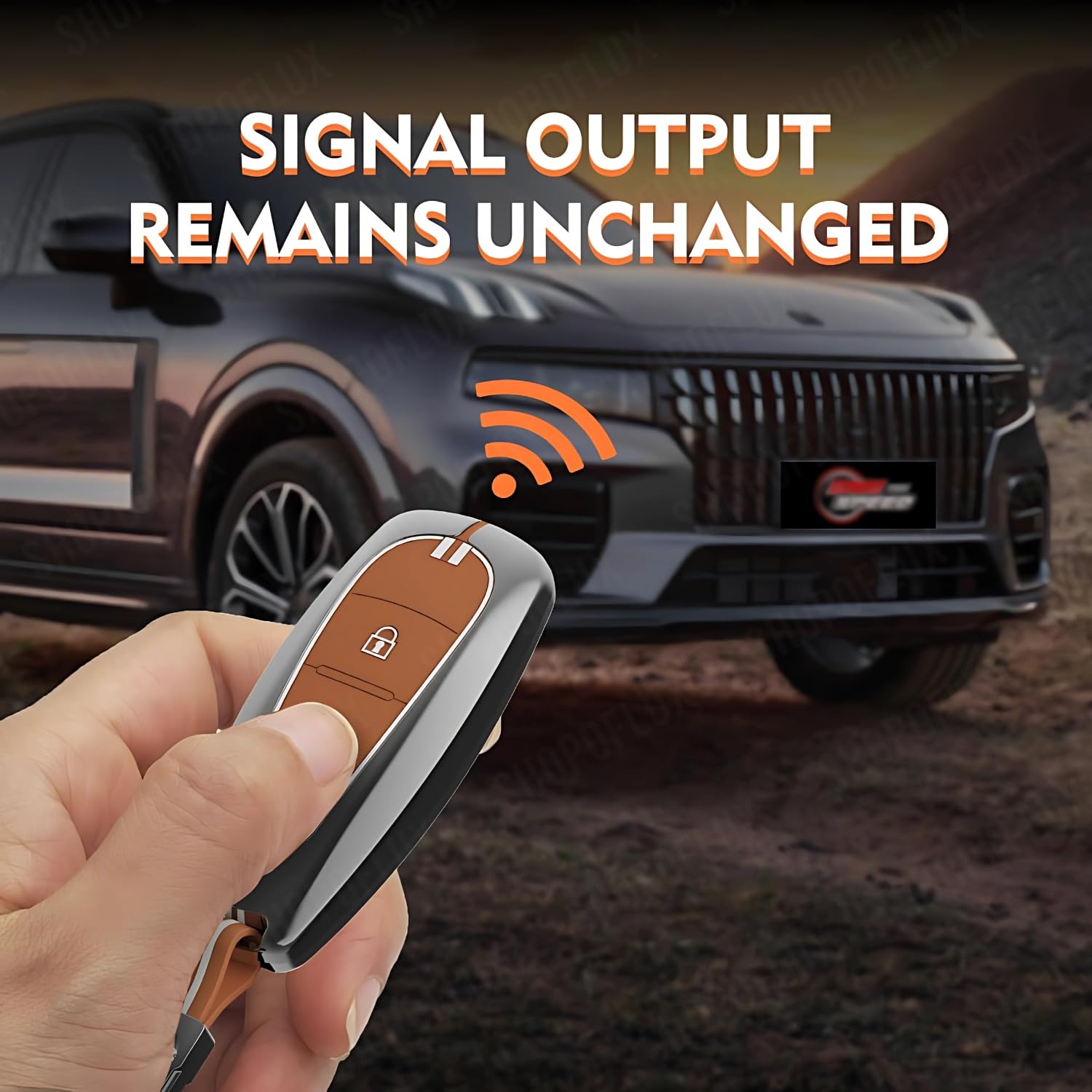 SHOPOFLUX Metal Key Cover Compatible with Baleno | Breeza | S Cross | Ciaz | Swift 2 Button Smart Key (Brown Silicone (Pack of 1)) Shopoflux