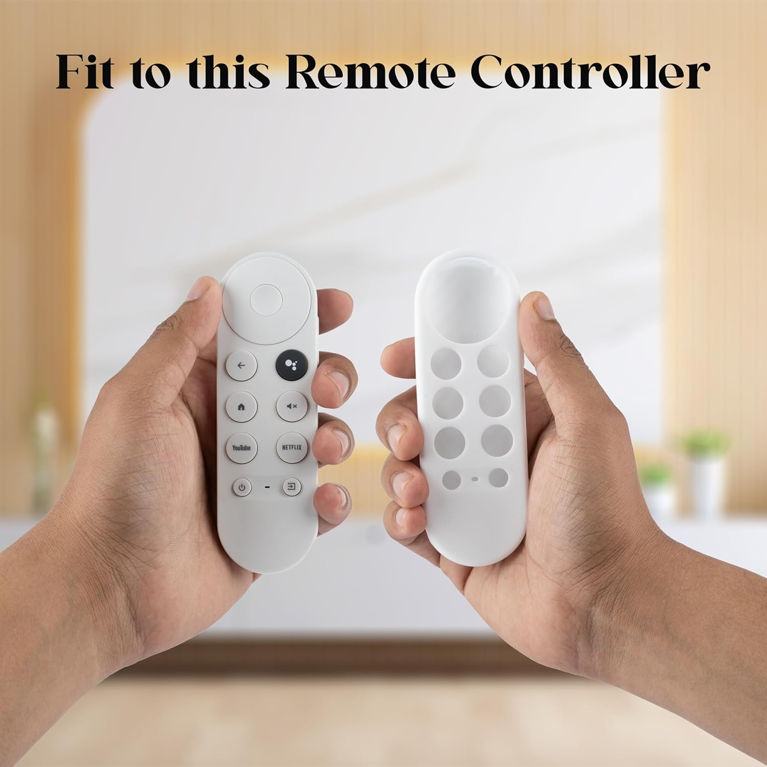 Shopoflux Silicone Full Wrap Remote Case Compatible with Google Chromecast Tv Voice Remote Protective Cover (White) (Copy) Shopoflux