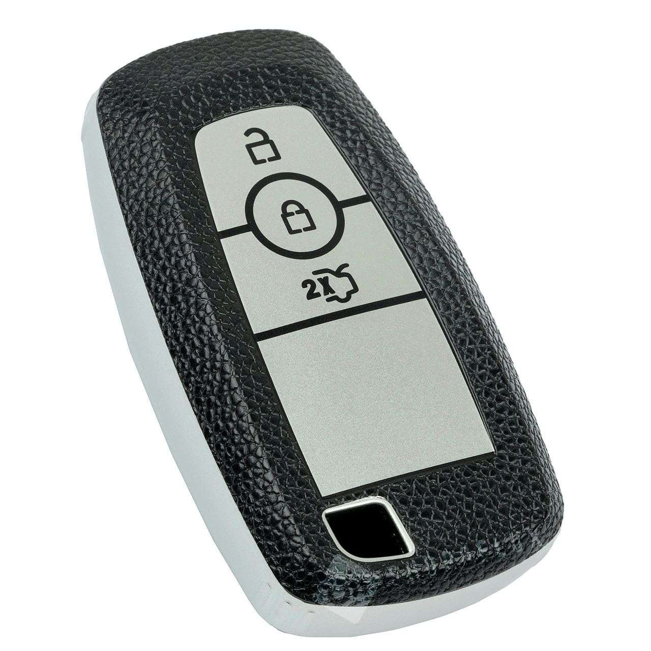 SHOPOFLUX TPU leather Key Cover Compatible for Endeavour | Figo | Aspire | Freestyle Titanium 3 Button Smart Key - Black