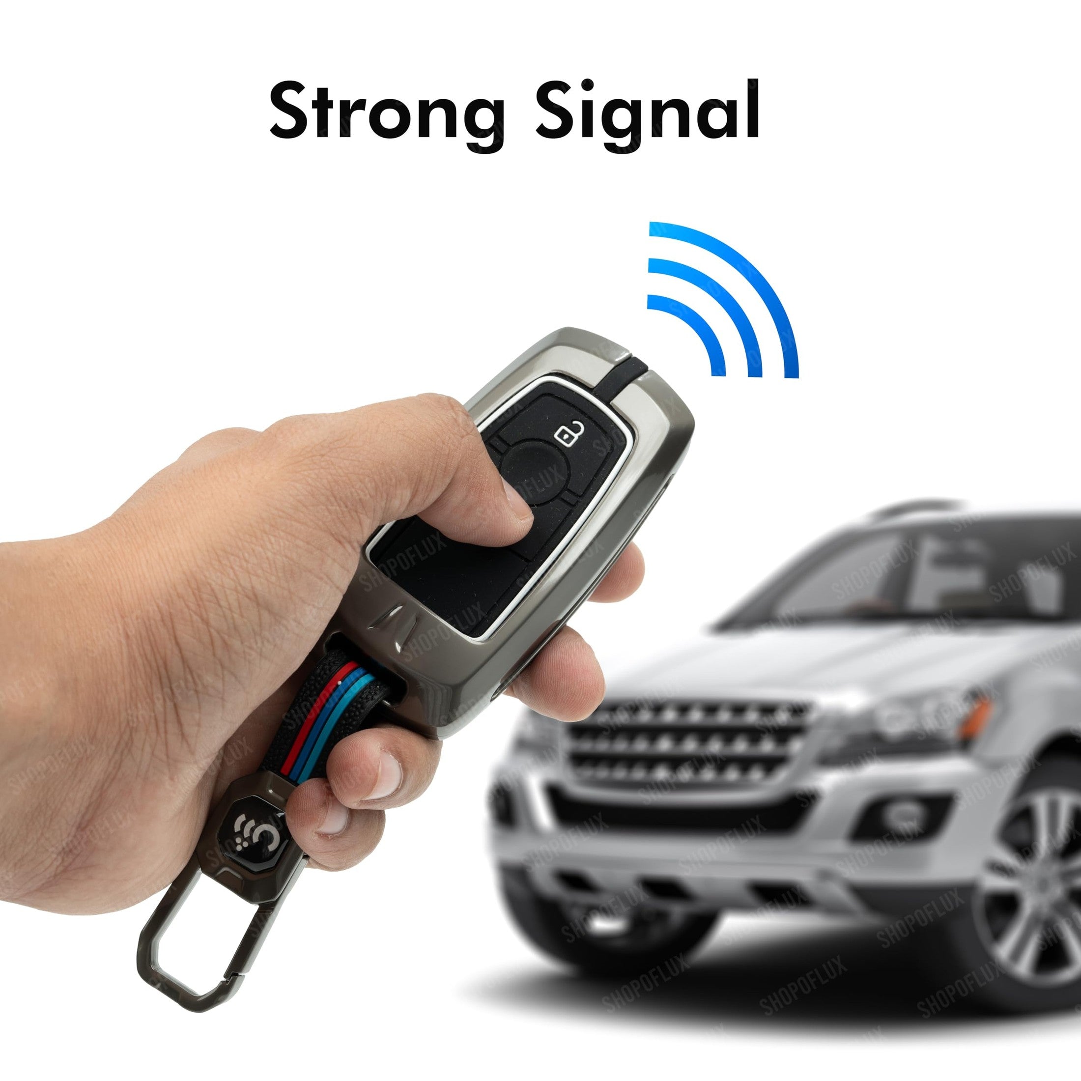 SHOPOFLUX Metal Key Cover Compatible for New Ford Ecosport Titanium
