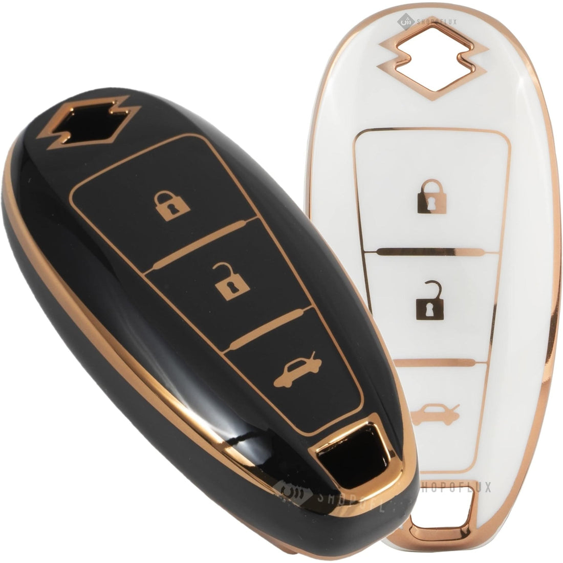 Shopoflux® TPU Key Cover Compatible with Baleno, Breeza, S Cross, Ciaz, Swift 3 Button Smart Key