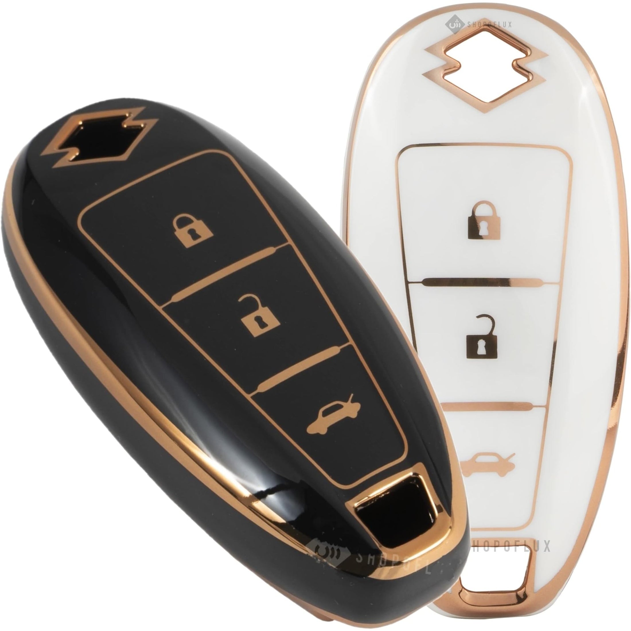 Shopoflux® TPU Key Cover Compatible with Baleno, Breeza, S Cross, Ciaz, Swift 3 Button Smart Key