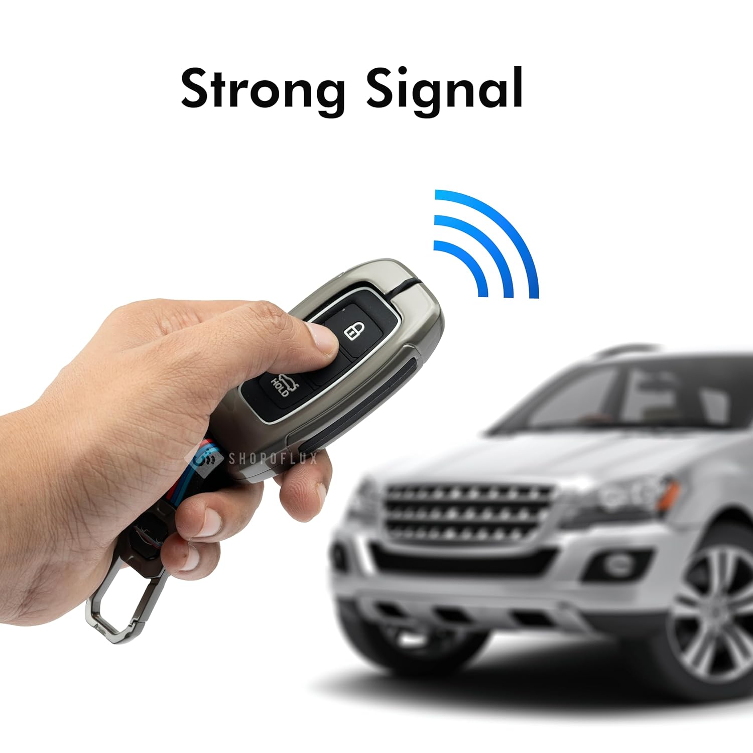 SHOPOFLUX Metal Key Cover Compatible with Hyundai Verna | Kona | i20 3 Button Smart Key