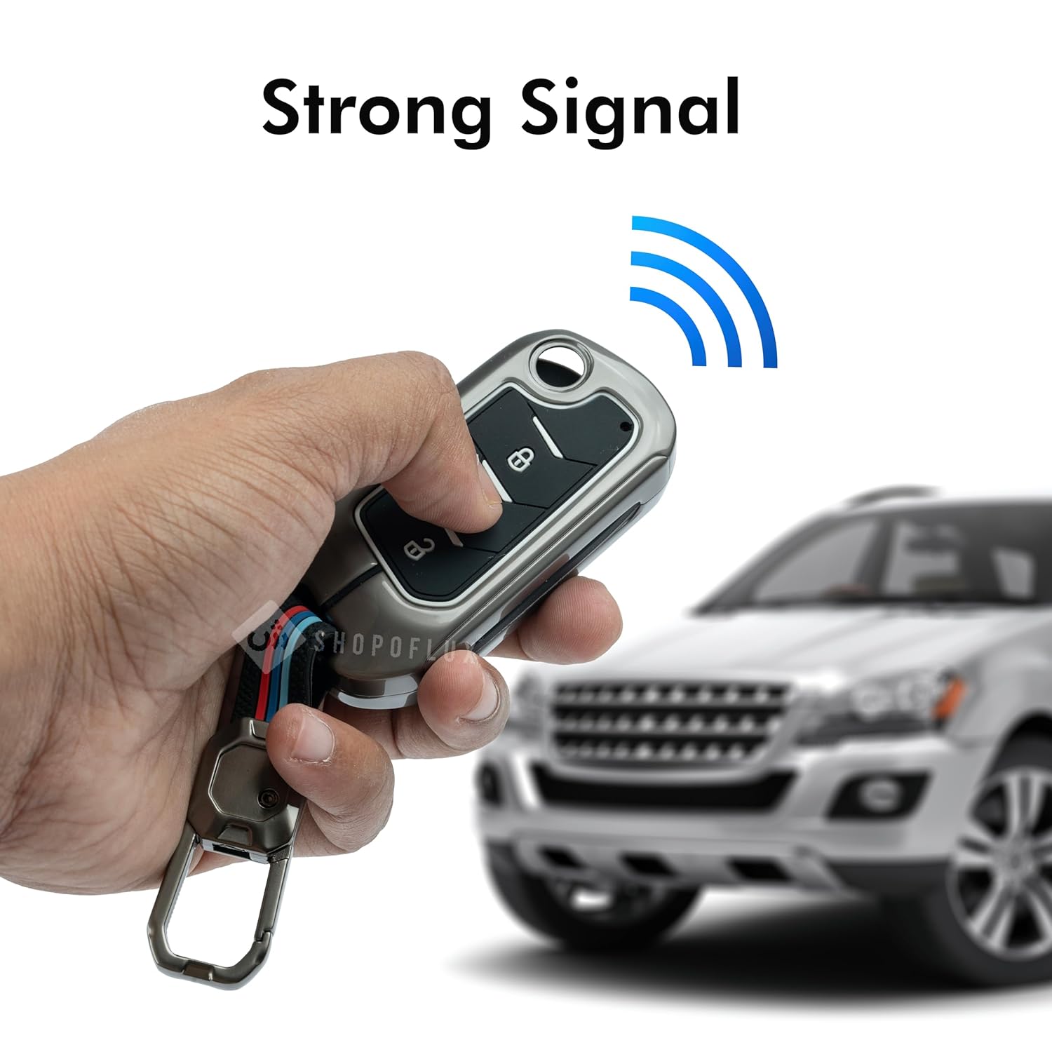SHOPOFLUX Metal Key Cover Compatible with Mahindra Scorpio N | 3XO | XUV 300 | Marazzo | XUV 700 | XUV 400 ev | Bolero | Thar Roxx 3 Button Flip Key