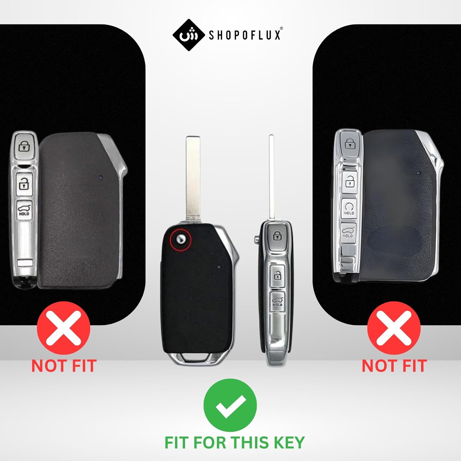 SHOPOFLUX TPU Key Cover Compatible with Kia Seltos 2023 2024 HTE, Syros 3 Button Flip Key (White)