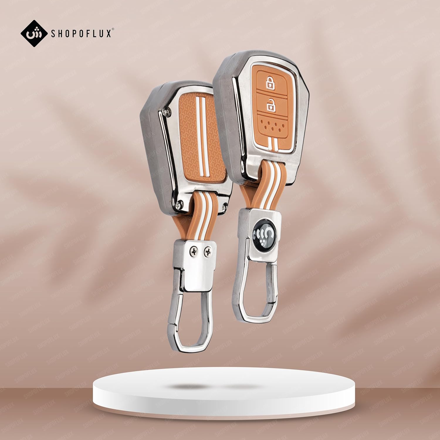 SHOPOFLUX Metal Key Cover Compatible for Honda City | BRV | WRV | CRV | Jazz | Amaze 2 Button Key (Copy) Shopoflux