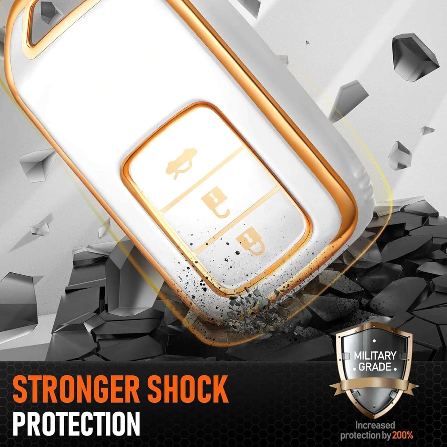 Shopoflux® TPU Key Cover Compatible for Honda Elevate | City | Amaze | WRV | CRV | Jazz | 3 Button Smart Key