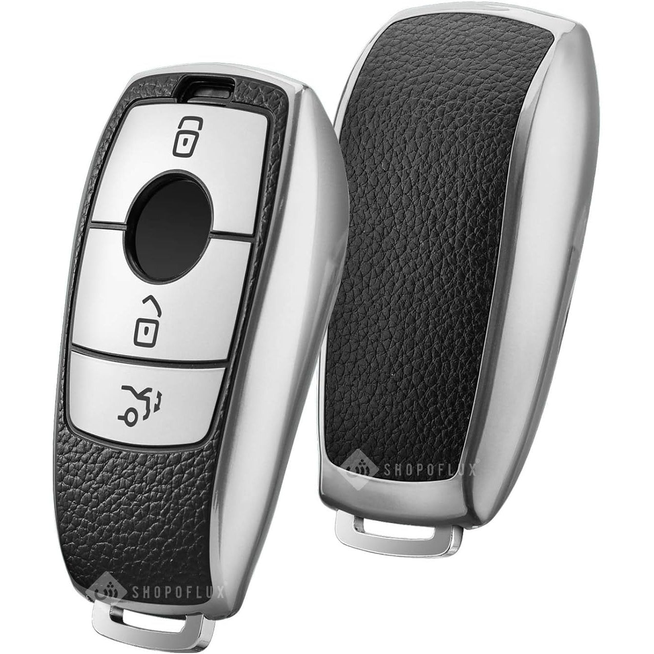 SHOPOFLUX TPU Leather Car Key Cover Compatible for Mercedes Benz E - Class S - Class A - Class C - Class G - Class 2020 Onwards New Smart Key