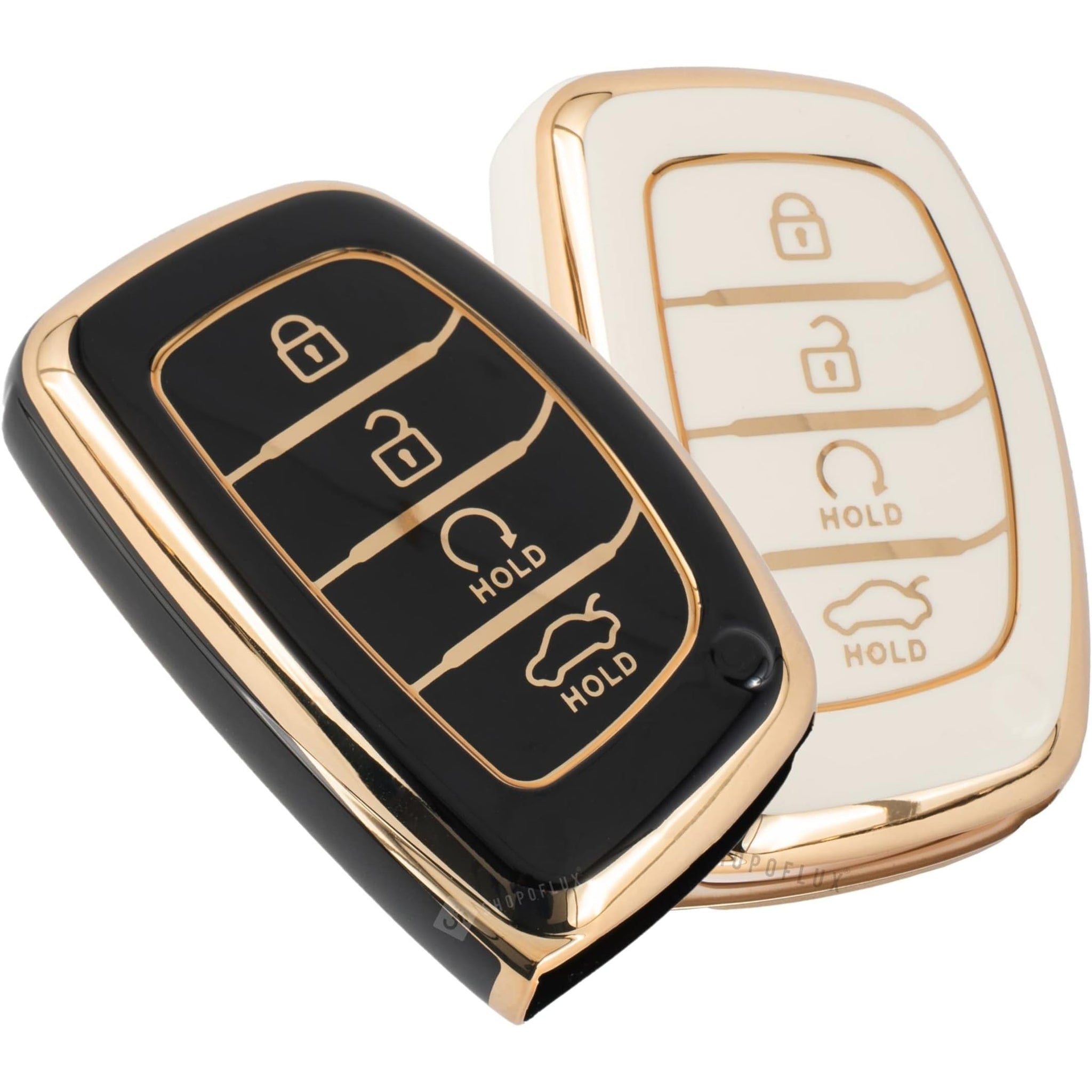 Shopoflux® TPU Key Cover Compatible with Hyundai Alcazar and Creta Car 4 Button Smart Key