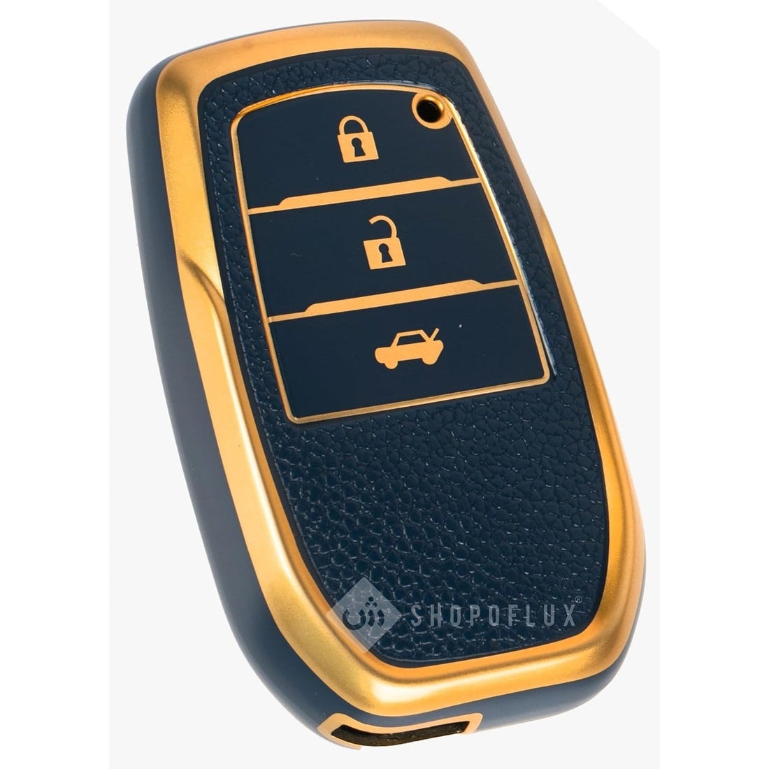 SHOPOFLUX Leather TPU Key Cover Compatible with Suzuki and Toyota Fortuner | Fortuner Legender | Innova Hycross | Invicto 3 Button Smart Key