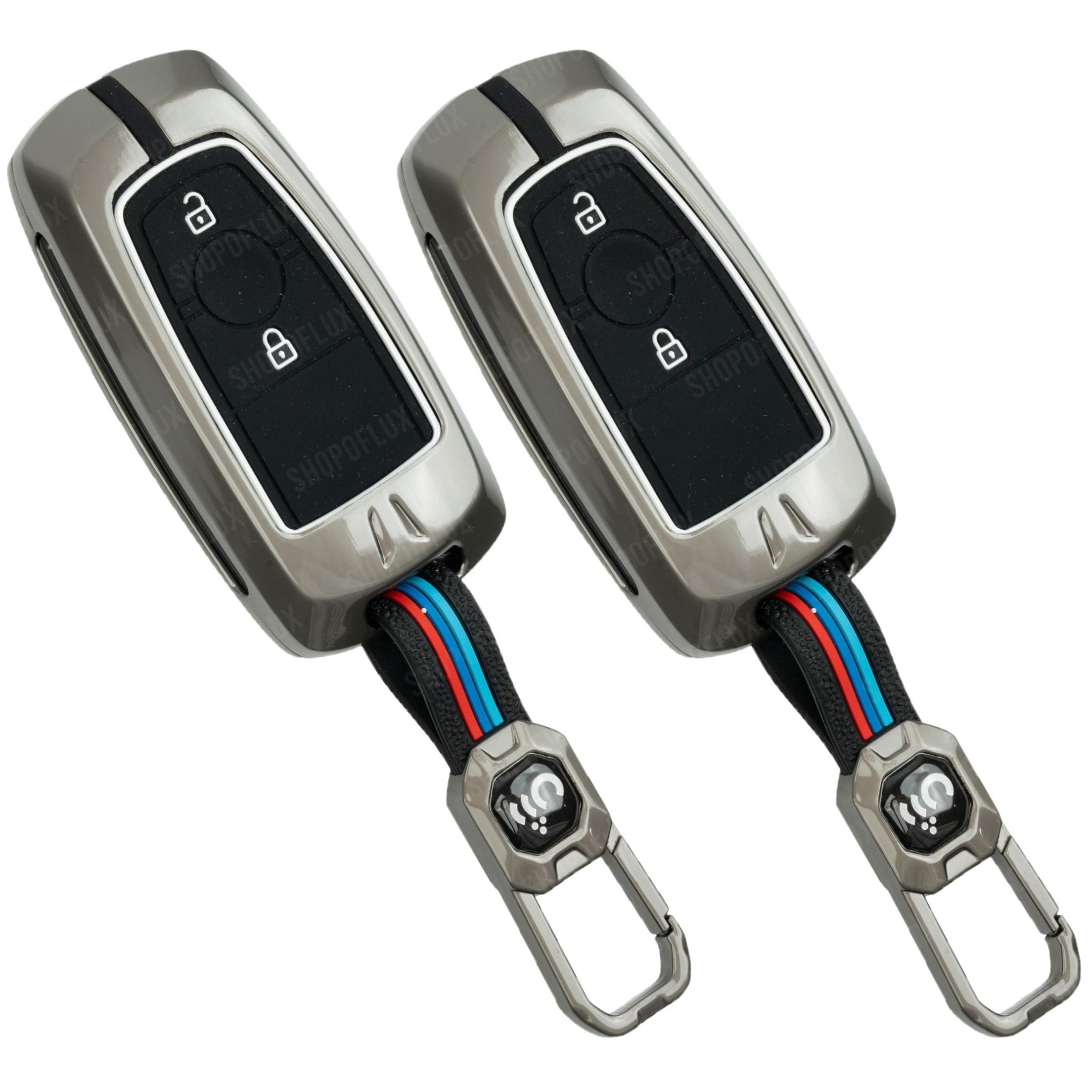 SHOPOFLUX Metal Key Cover Compatible for New Ford Ecosport Titanium