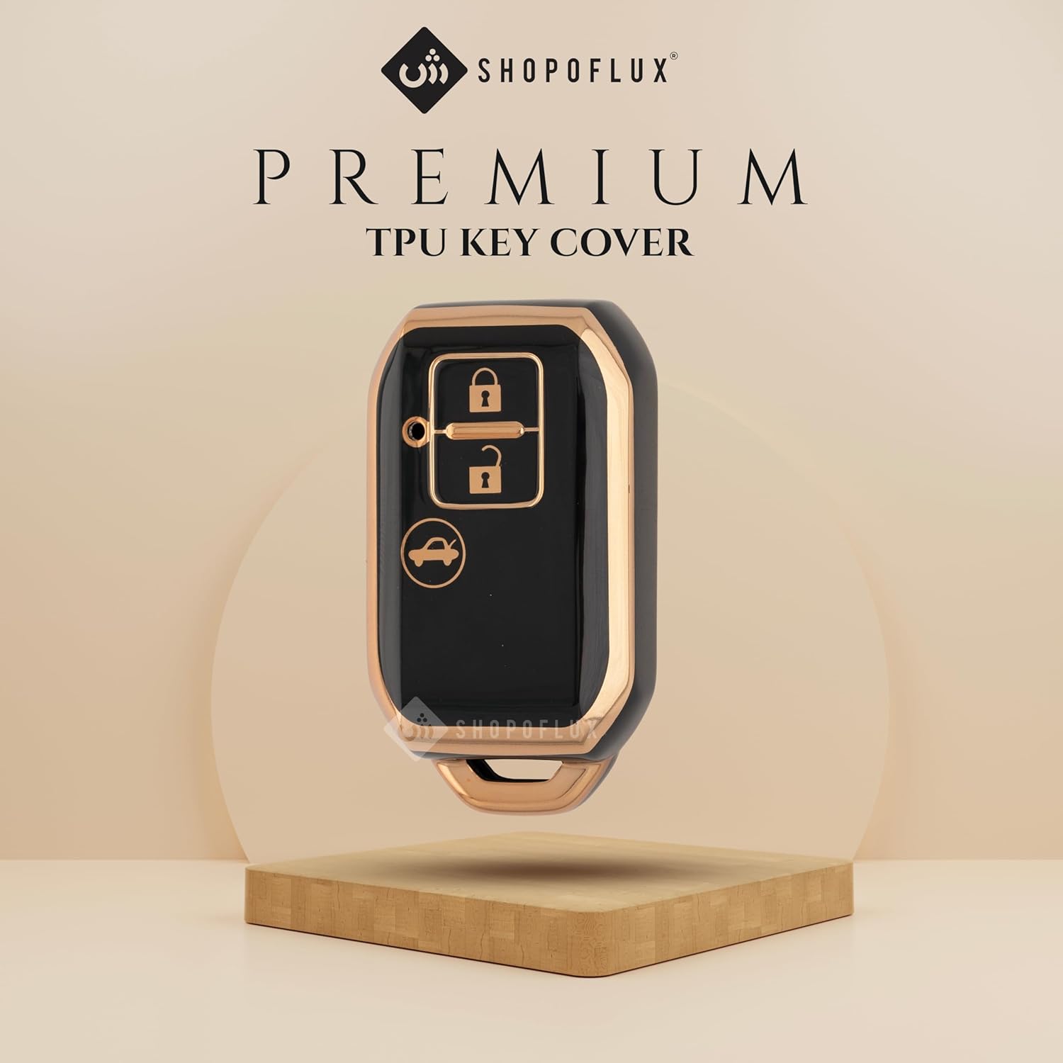 SHOPOFLUX TPU key Cover Compatible with Dzire | Ertiga 3 button smart key Black