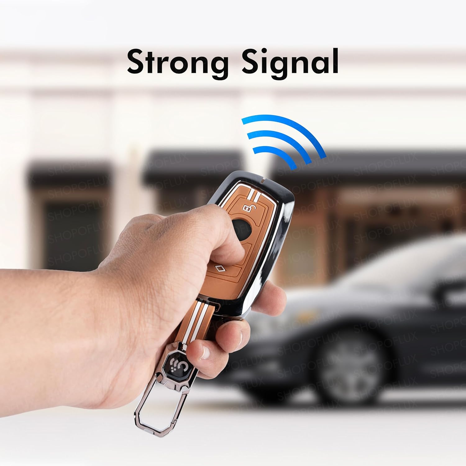 SHOPOFLUX Metal Key Cover Compatible with BMW X4, X3, 5 Series, 6 Series, 3 Series, 7 Series 4 Button Smart Key Shopoflux