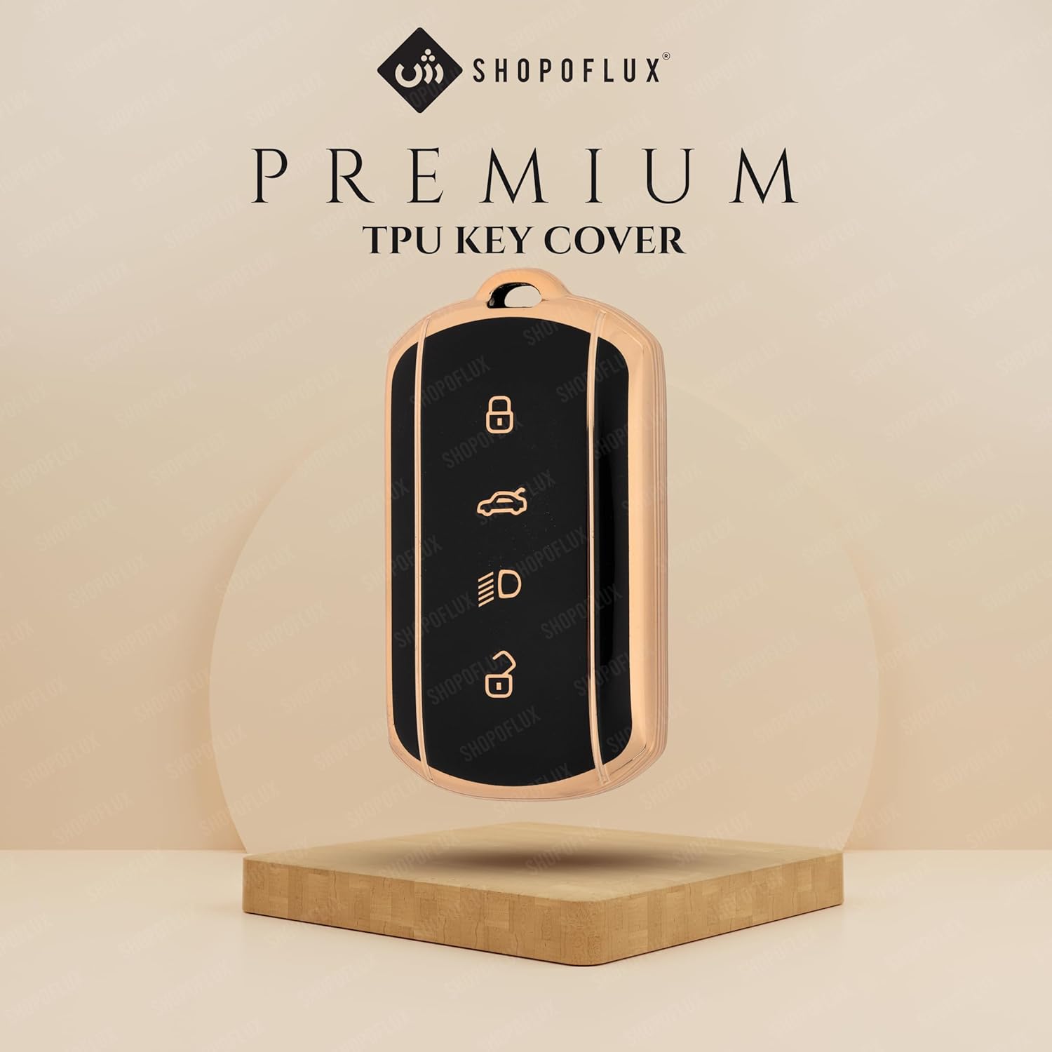 SHOPOFLUX TPU Key Cover Compatible with Tata Curvv | Curvv EV Electric | Sierra | Safari | Harrier | 4 Button Smart Key Only (Pack 2 Black + White)