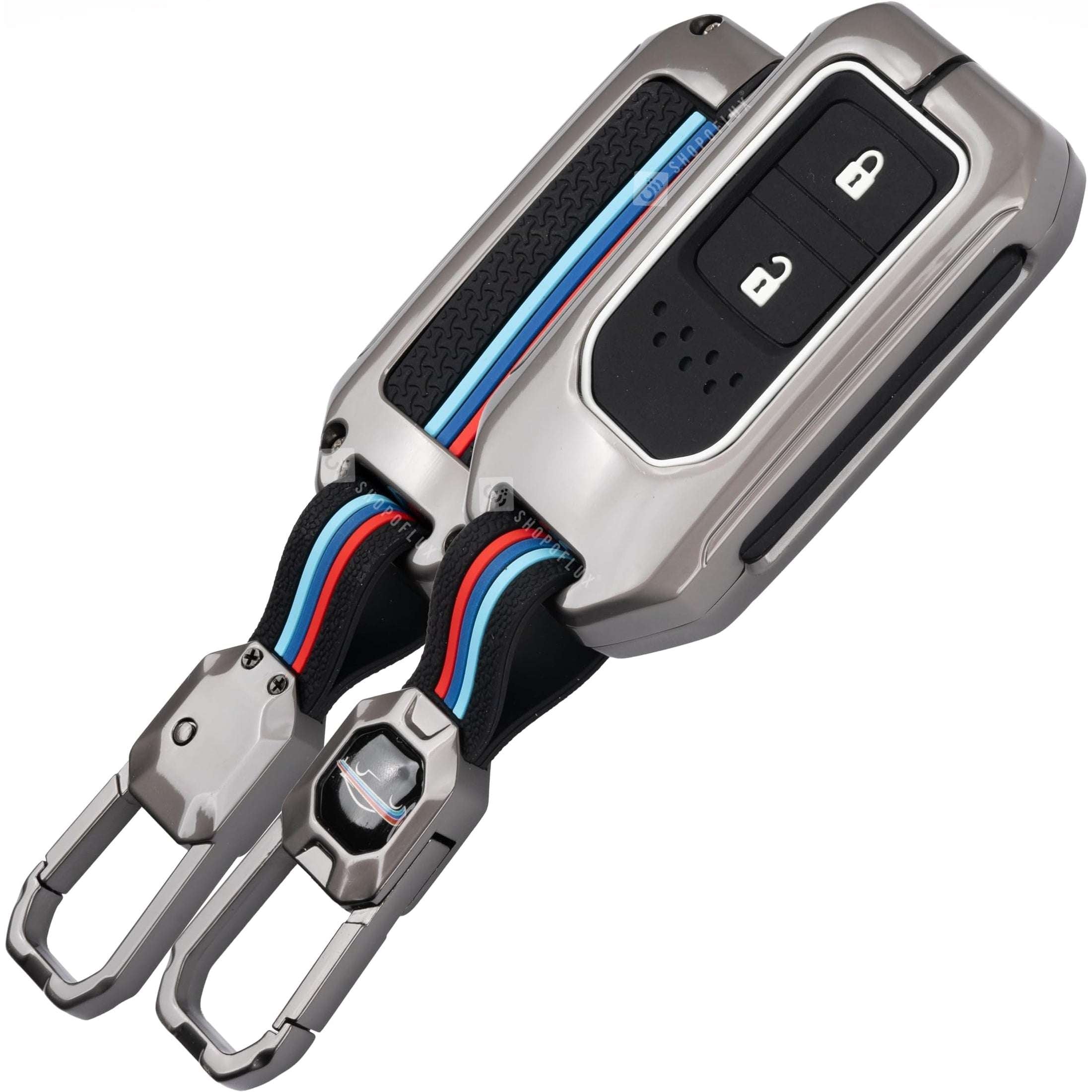SHOPOFLUX metal Key Cover Compatible for Honda Elevate | BRV | WRV | CRV | Jazz | City 2 Button Smart Key Copy