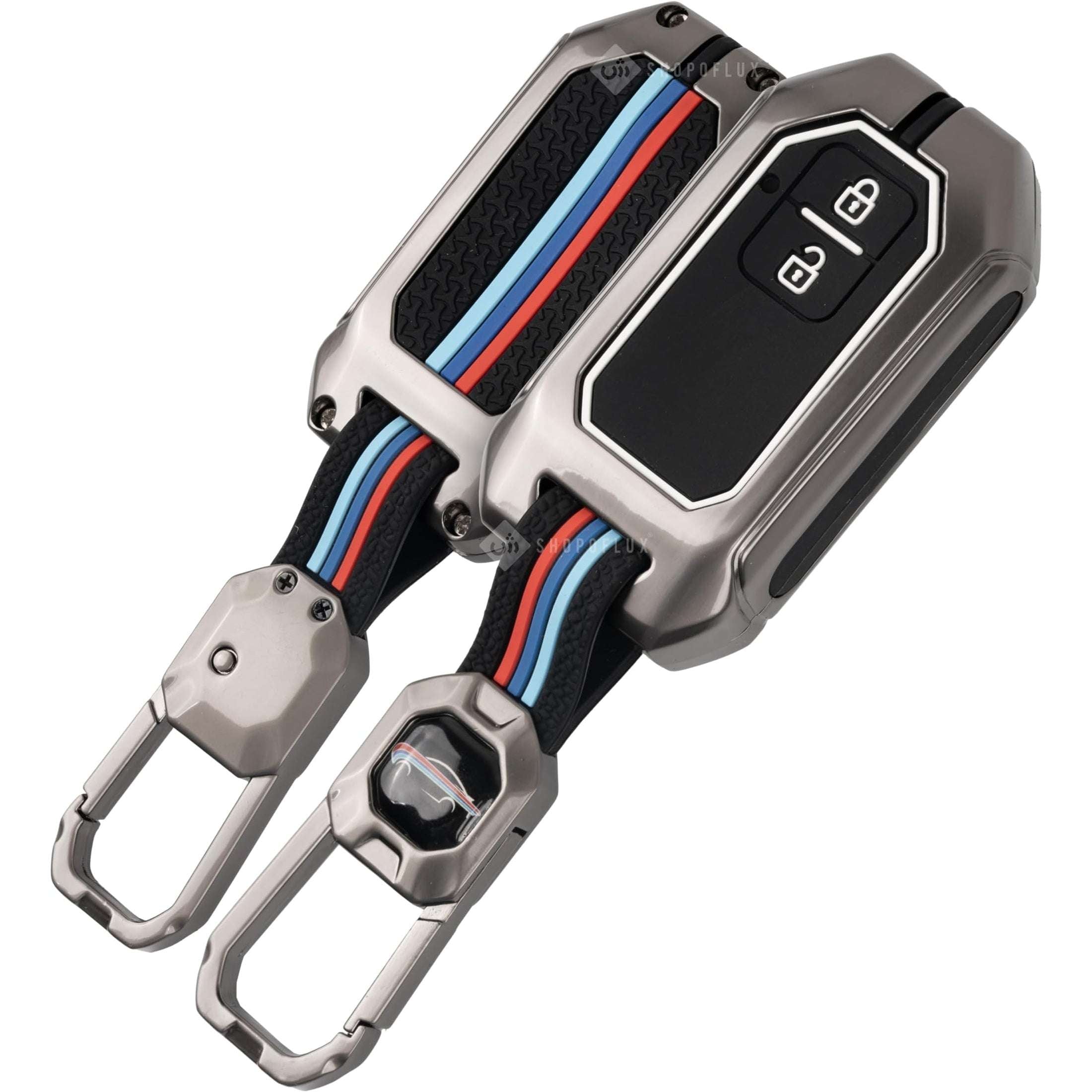 Black Metal Key Cover for Suzuki & Toyota 2-Button Smart Keys
