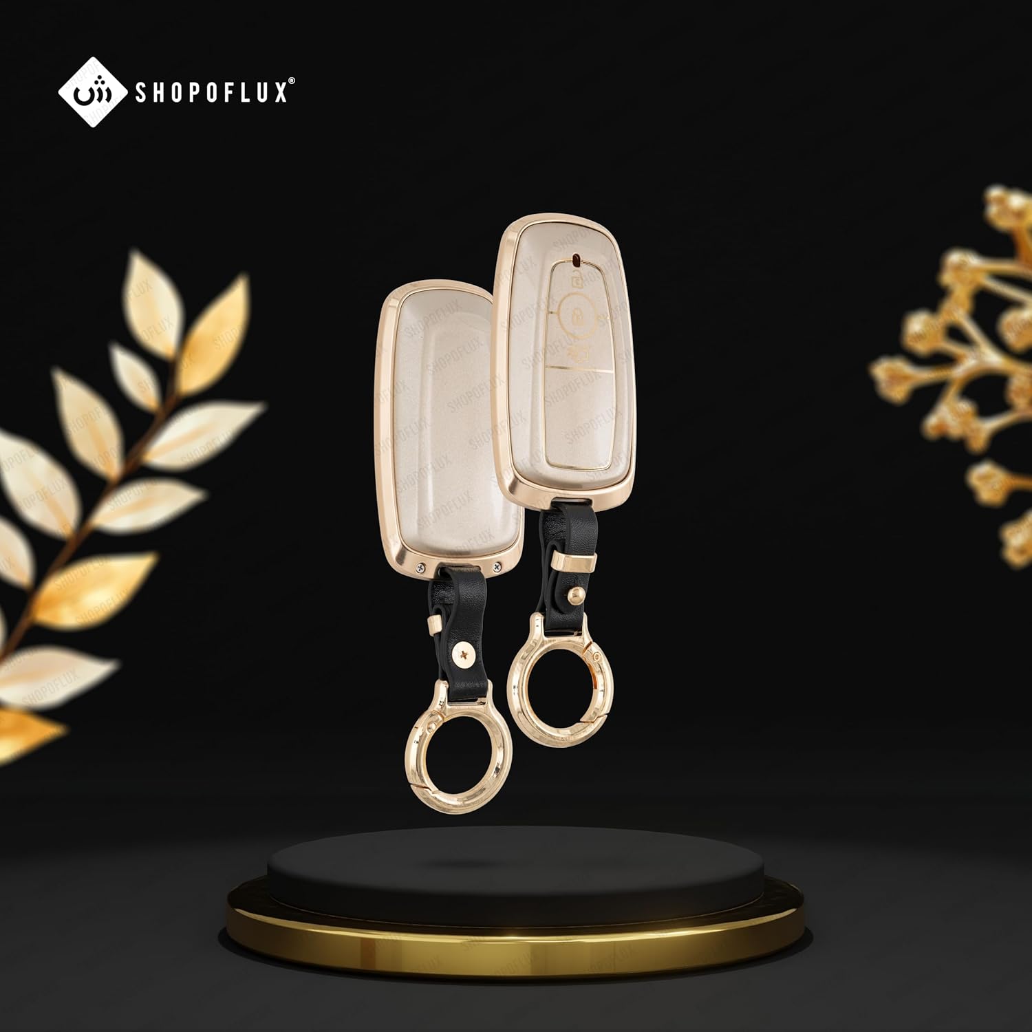 SHOPOFLUX Metal TPU Key Cover Compatible for Endeavour | Figo | Aspire | Freestyle Titanium 3 Button Smart Key