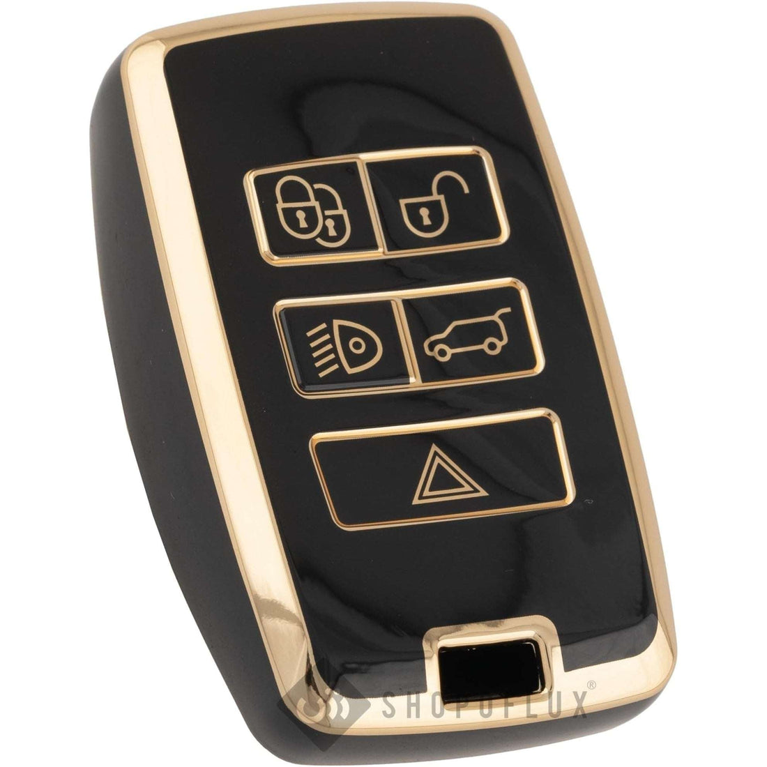 SHOPOFLUX TPU Car Key Cover Compatible for Range Rover : Sport, Evoque, Velar, Discovery, Defender 5 Button Smart Key - Black