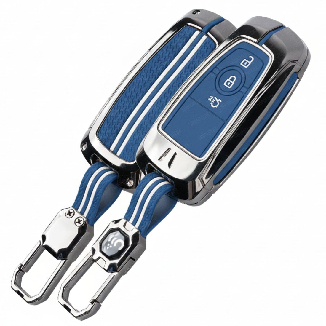 SHOPOFLUX Metal Key Cover Compatible for Endeavour | Figo | Aspire | Freestyle Titanium 3 Button Smart Key Shopoflux