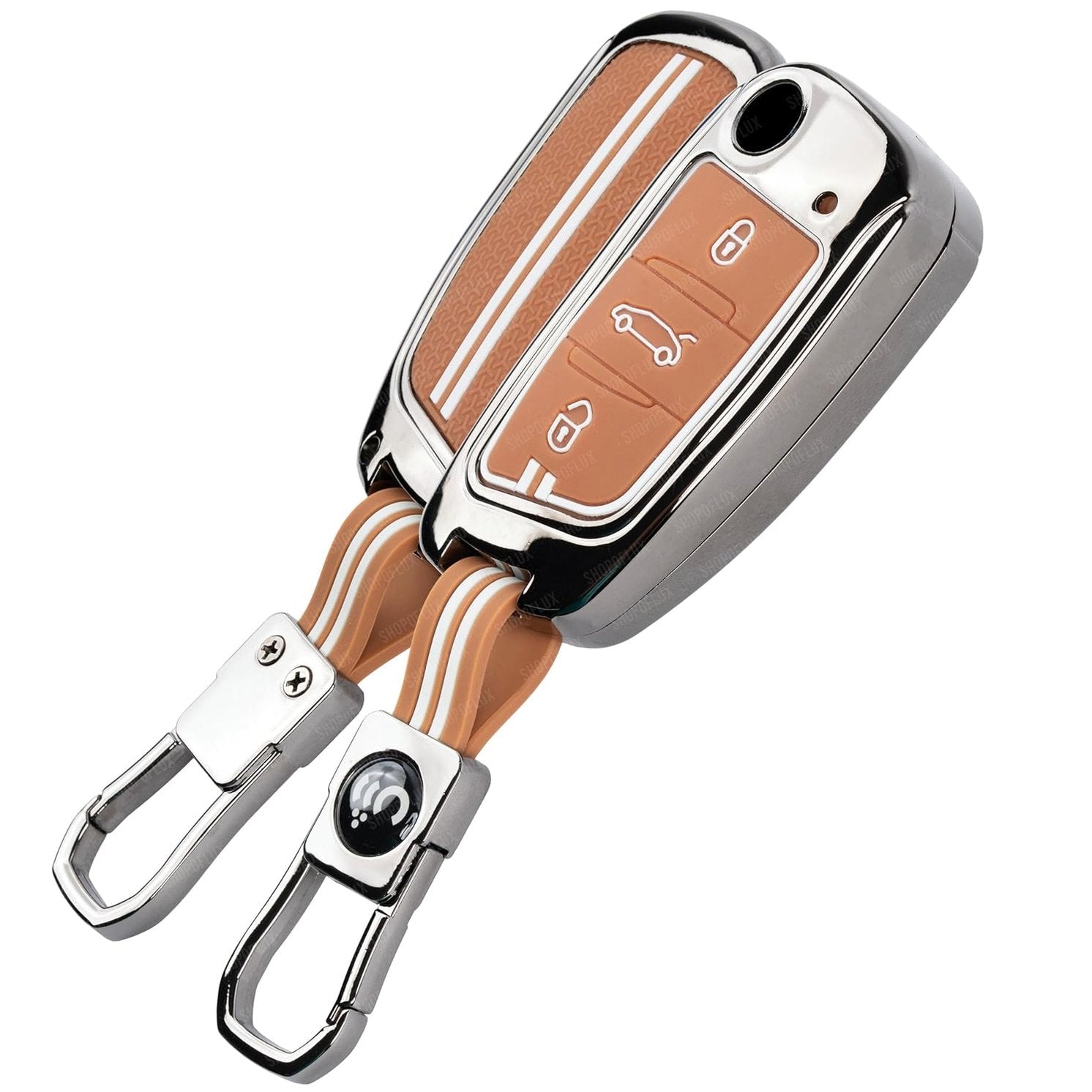 SHOPOFLUX Metal Key Cover Compatible for KD B11 DS Universal Remote 3 Button Flip Key