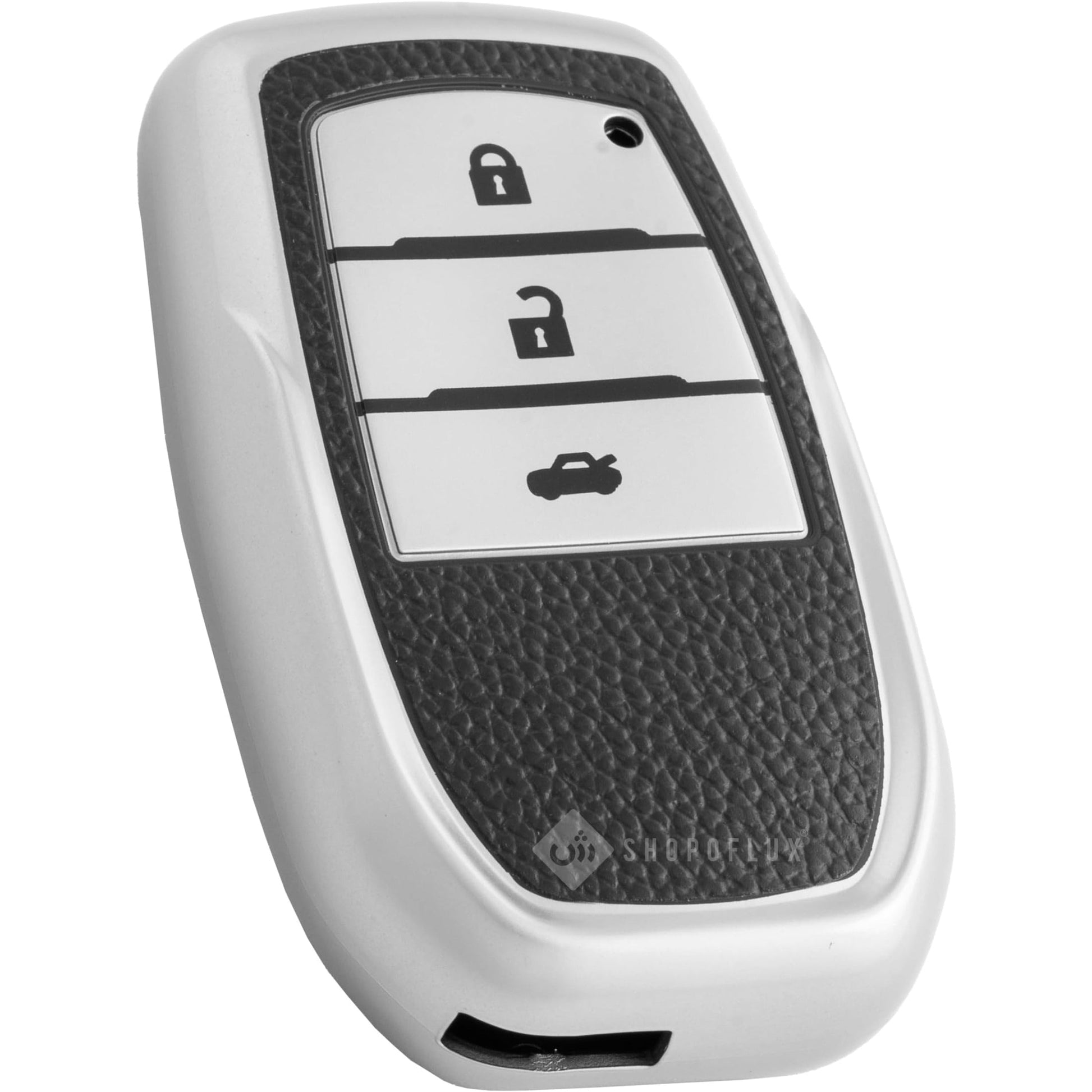 SHOPOFLUX Leather TPU Key Cover Compatible with Suzuki and Toyota Fortuner | Fortuner Legender | Innova Hycross | Invicto 3 Button Smart Key