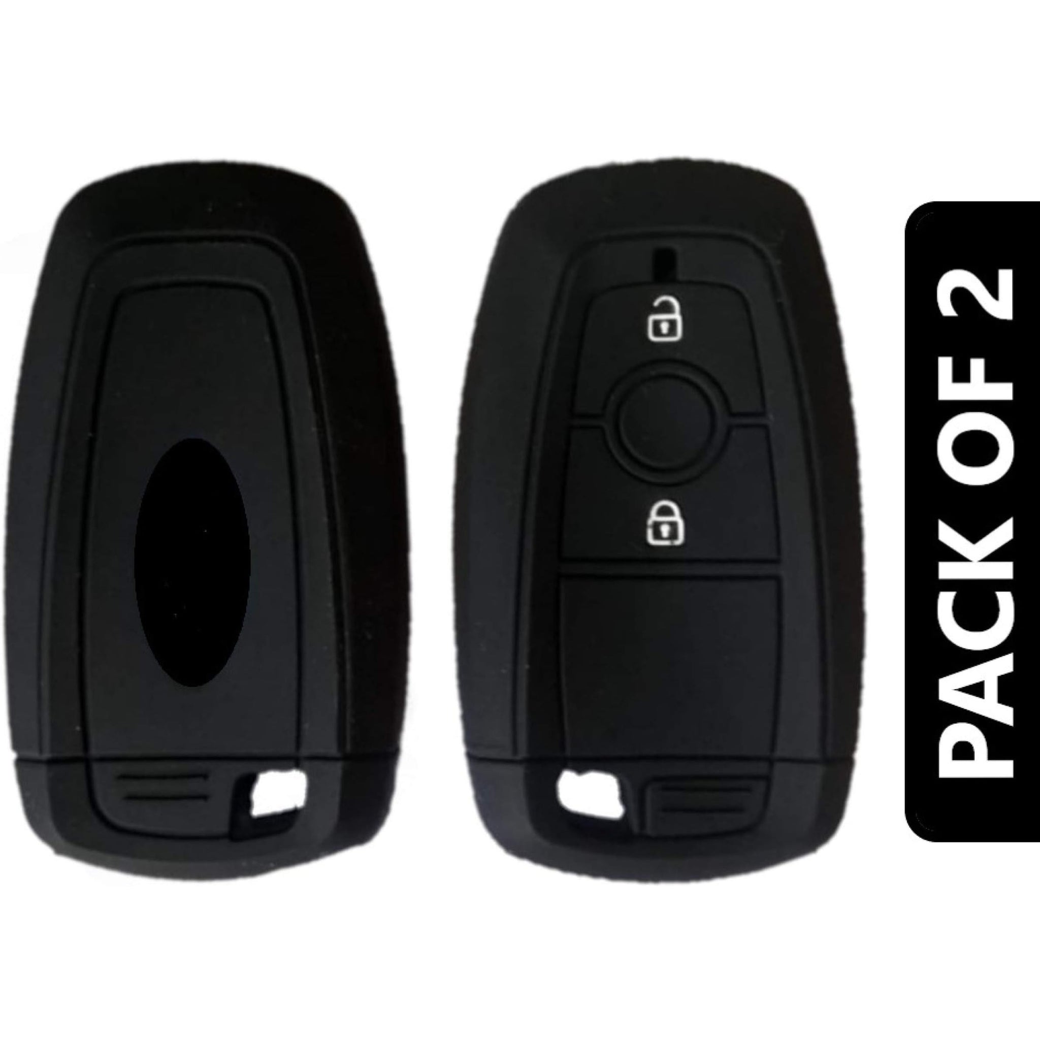 Shopoflux® Silicone Smart Key Cover Compatible with New Ford Ecosport Titanium Pack 2 Black Silicon