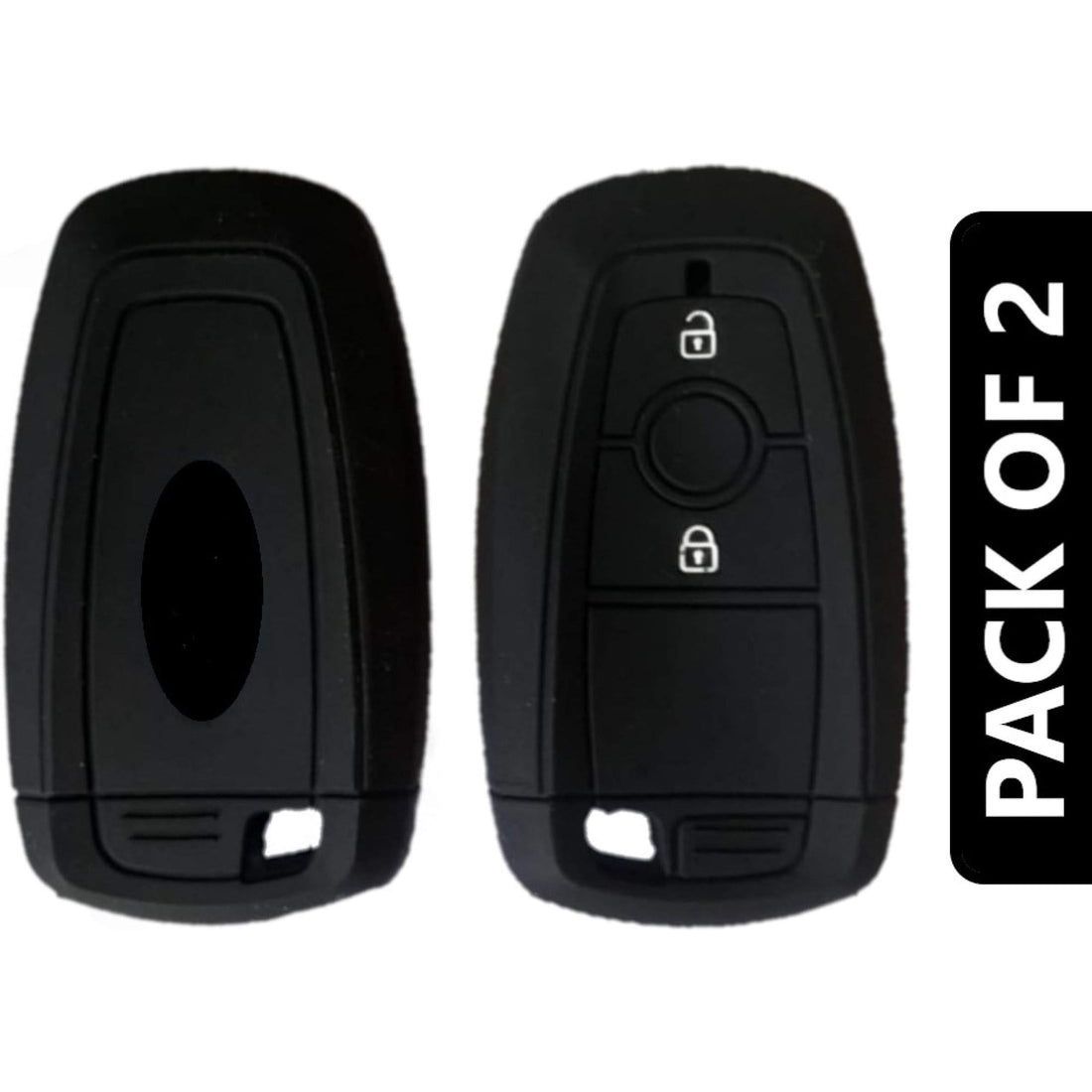 Shopoflux® Silicone Smart Key Cover Compatible with New Ford Ecosport Titanium Pack 2 Black Silicon