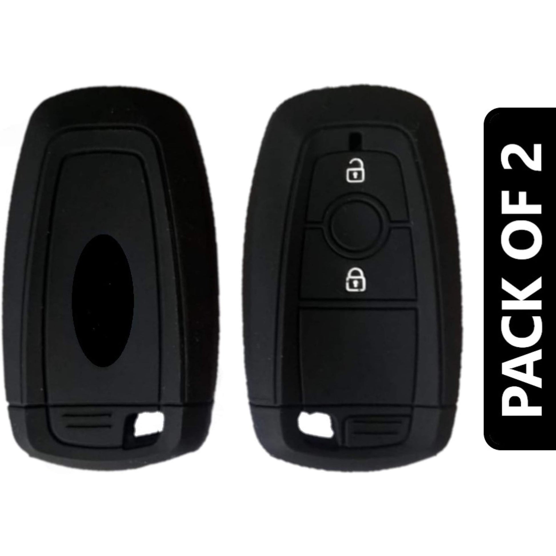 Shopoflux® Silicone Smart Key Cover Compatible with New Ford Ecosport Titanium Pack 2 Black Silicon