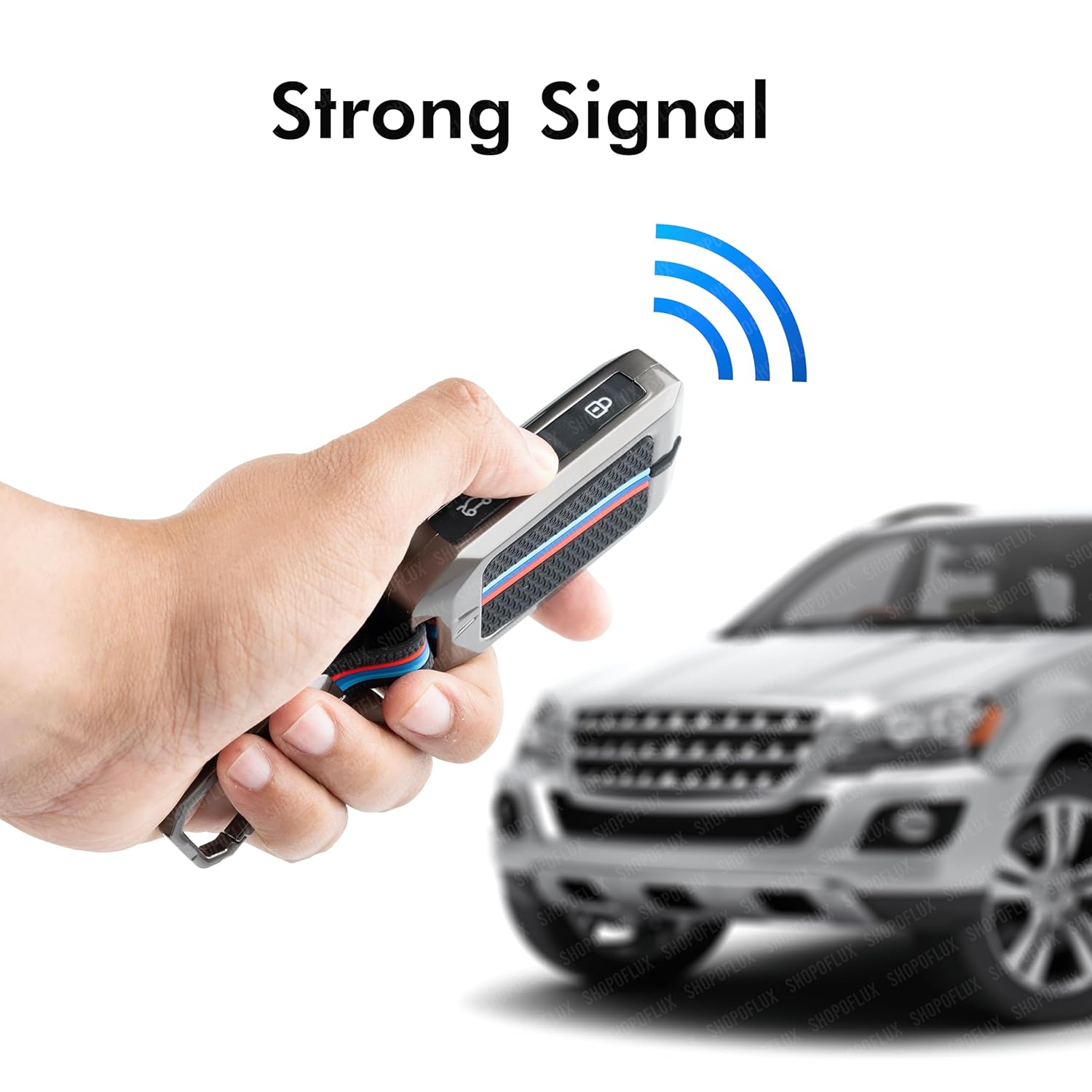 SHOPOFLUX Metal Car Key Cover Compitable for XC40, XC60, XC90, S60, S90, V60, V90, C40 4 Button Smart Black Shopoflux
