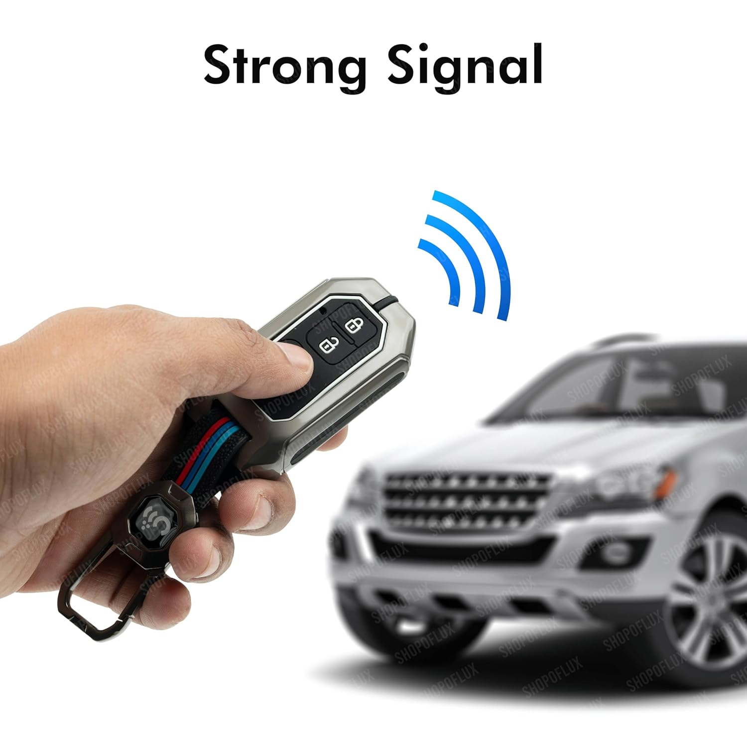 SHOPOFLUX Metal Key Cover Compatible for Suzuki Dzire | Ertiga 3-Button Smart Key
